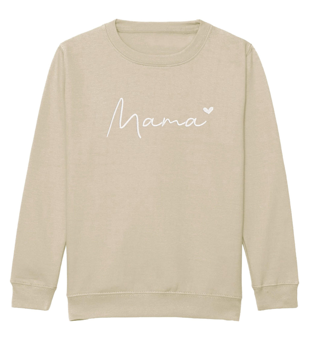 Embroidered Mama & Mini Sweatshirts Sand Matching Mummy Daughter Twinning Outfits
