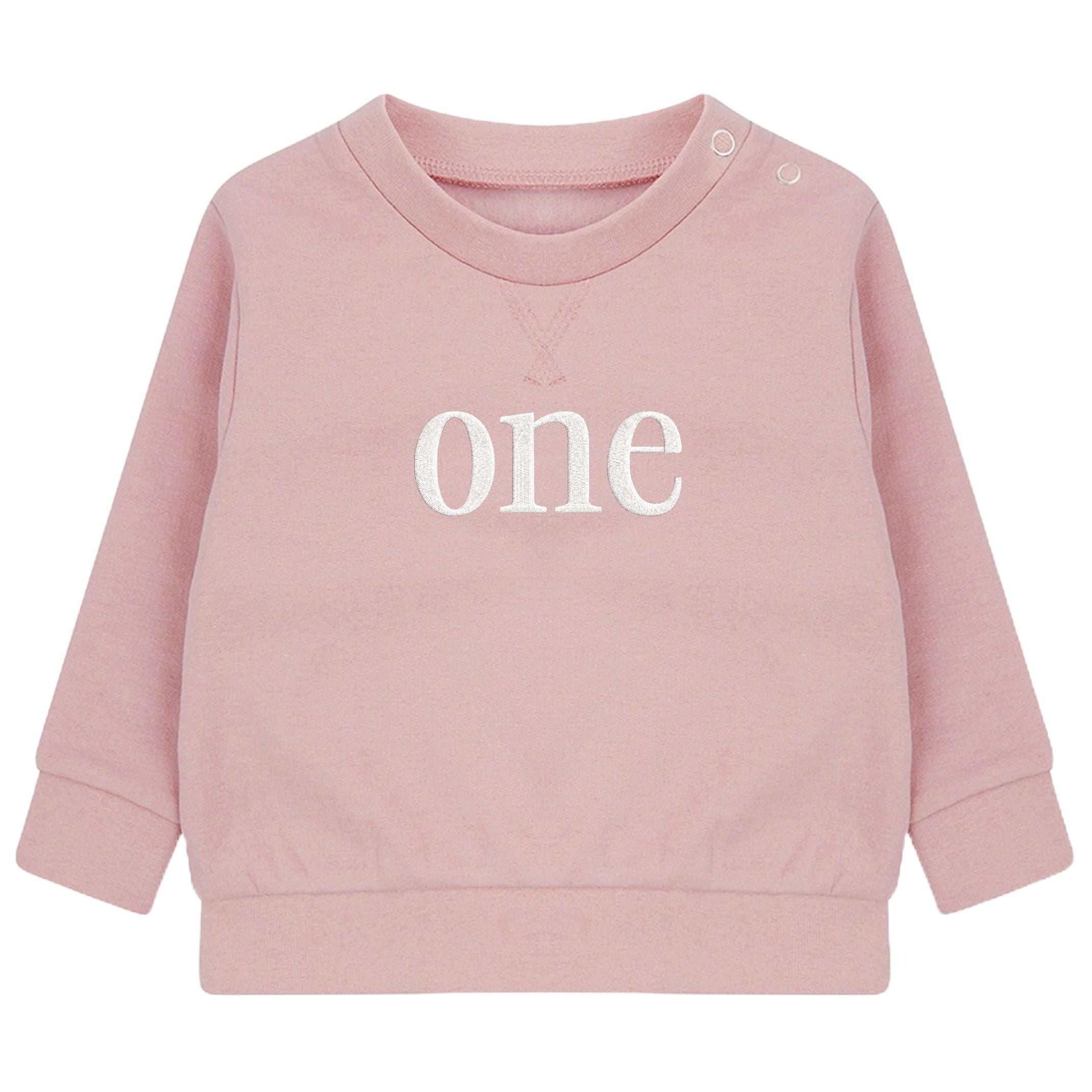 Embroidered One 1st Birthday Boys & Girls Sustainable Sweatshirts Baby Toddler Gift