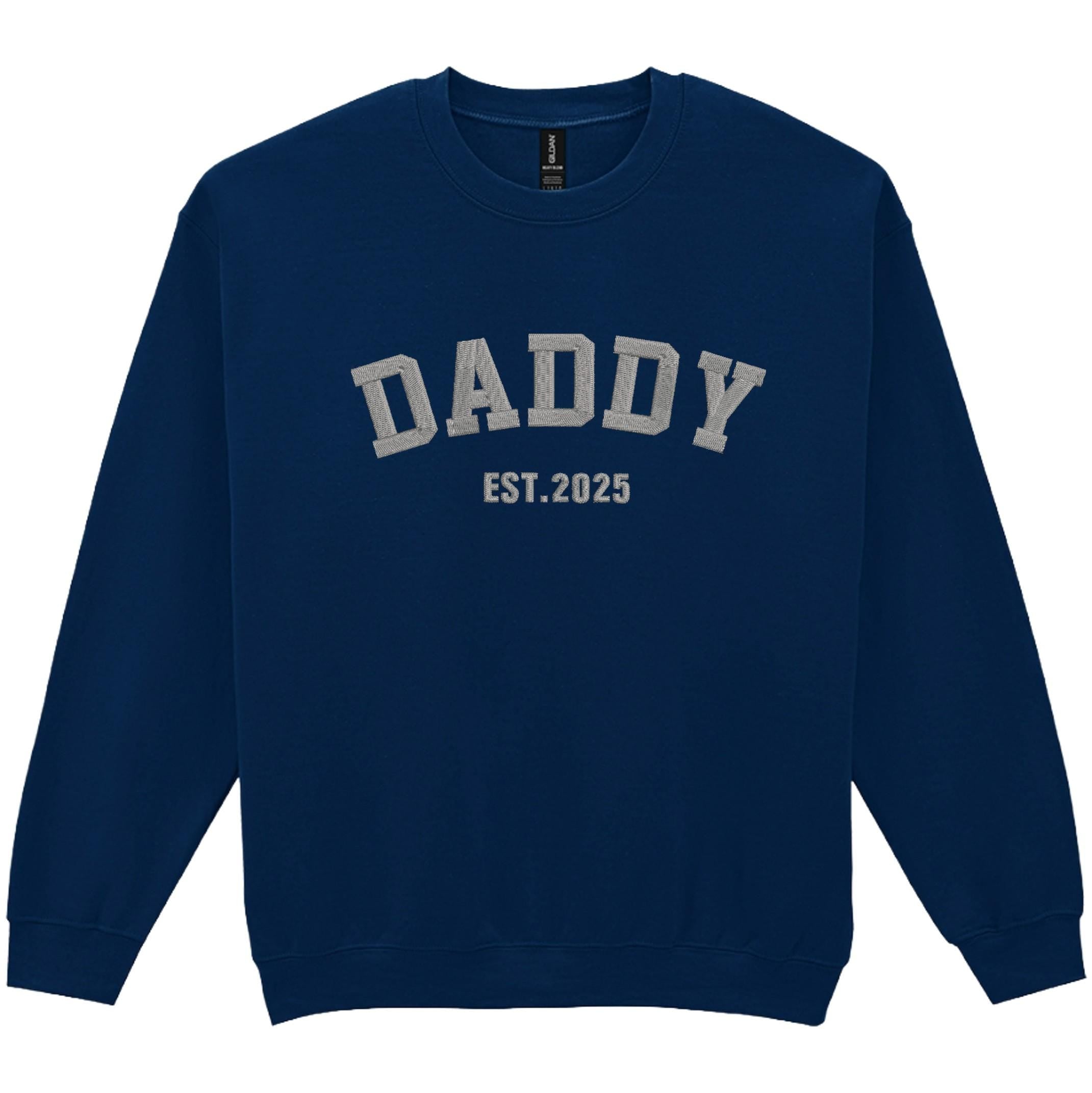 Embroidered Personalised Adults Sweatshirt Custom Name Est. Year New Dad Grandpa Gift