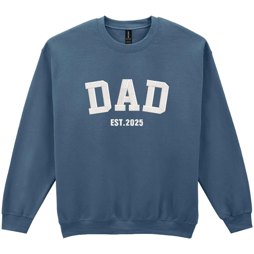 Embroidered Personalised Adults Sweatshirt Custom Name Est. Year New Dad Grandpa Gift