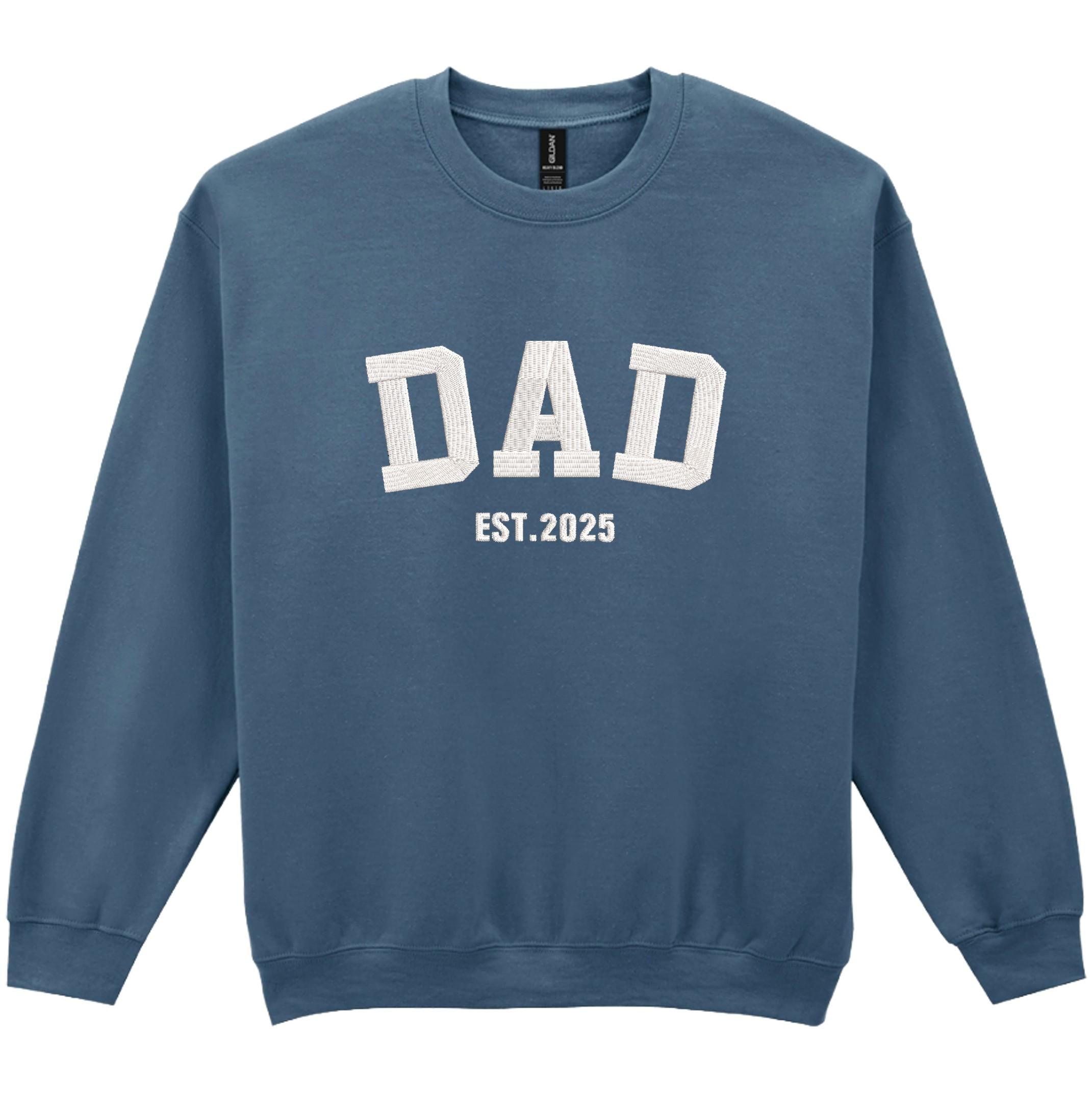 Embroidered Personalised Adults Sweatshirt Custom Name Est. Year New Dad Grandpa Gift