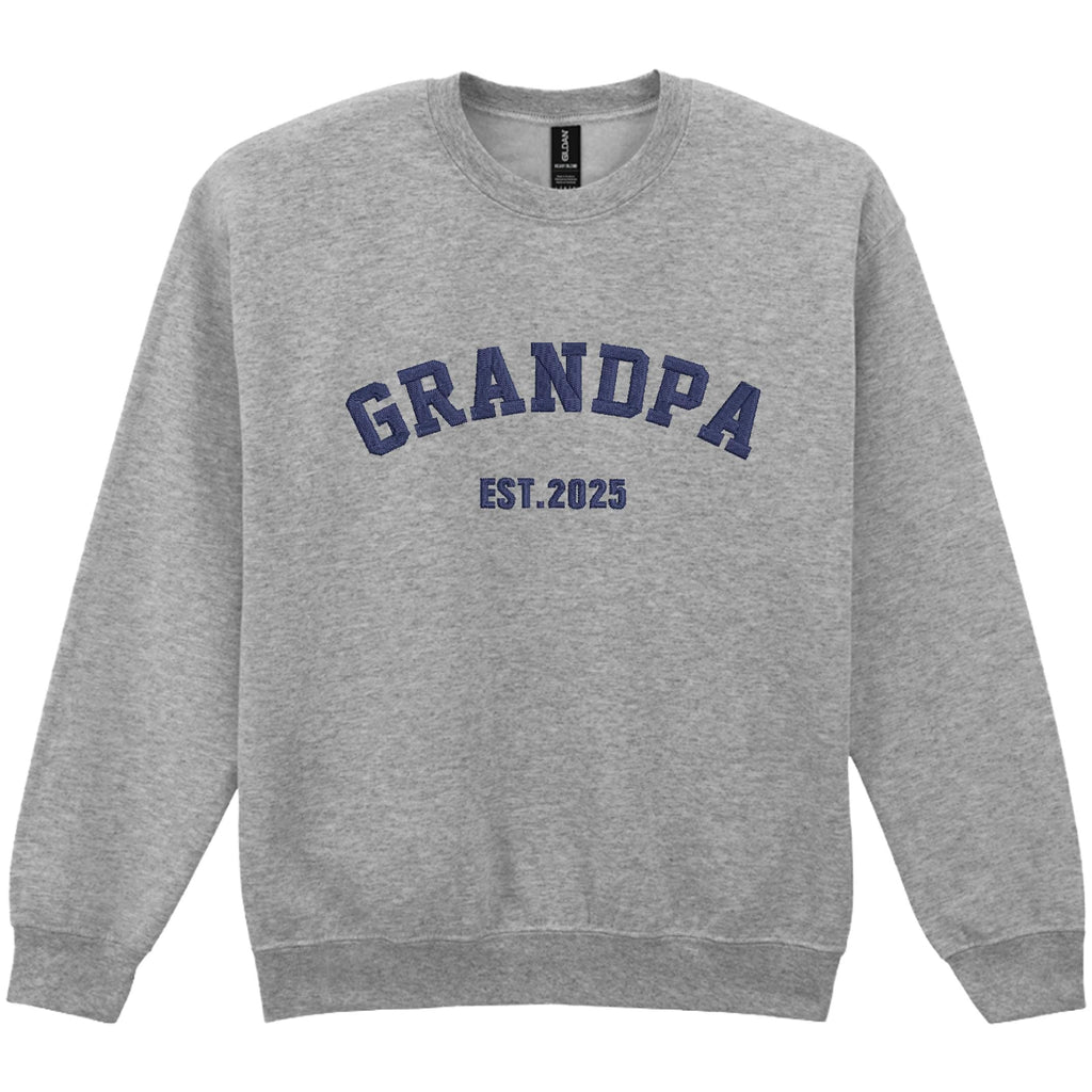 Embroidered Personalised Adults Sweatshirt Custom Name Est. Year New Dad Grandpa Gift