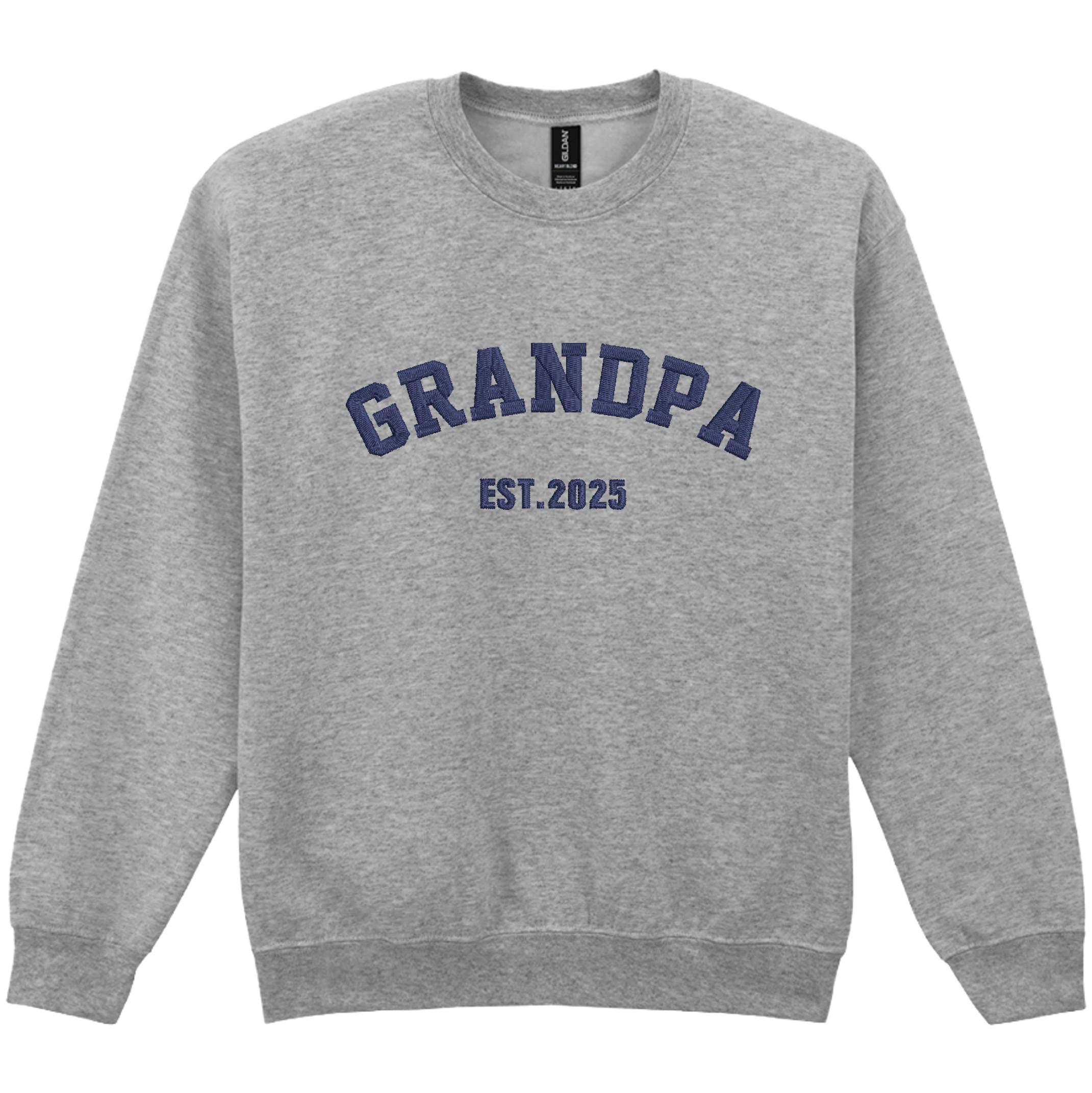Embroidered Personalised Adults Sweatshirt Custom Name Est. Year New Dad Grandpa Gift
