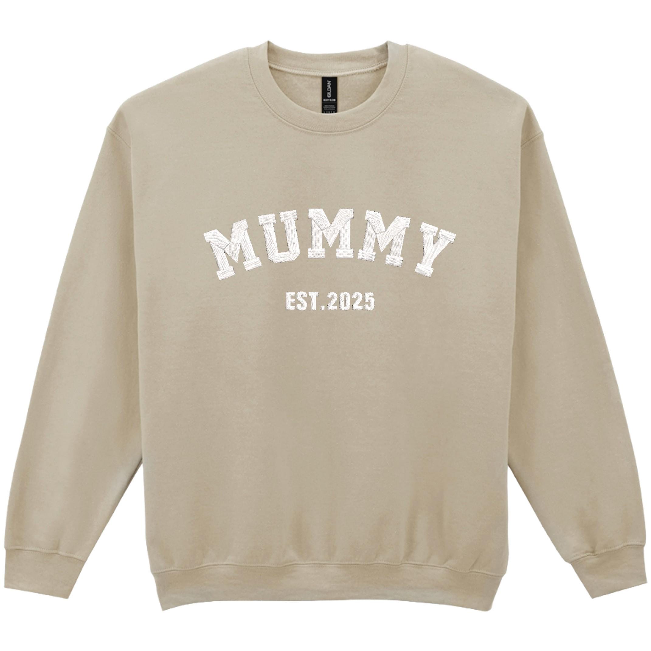 Embroidered Personalised Adults Sweatshirt Custom Name Est. Year New Mum Mummy Gift