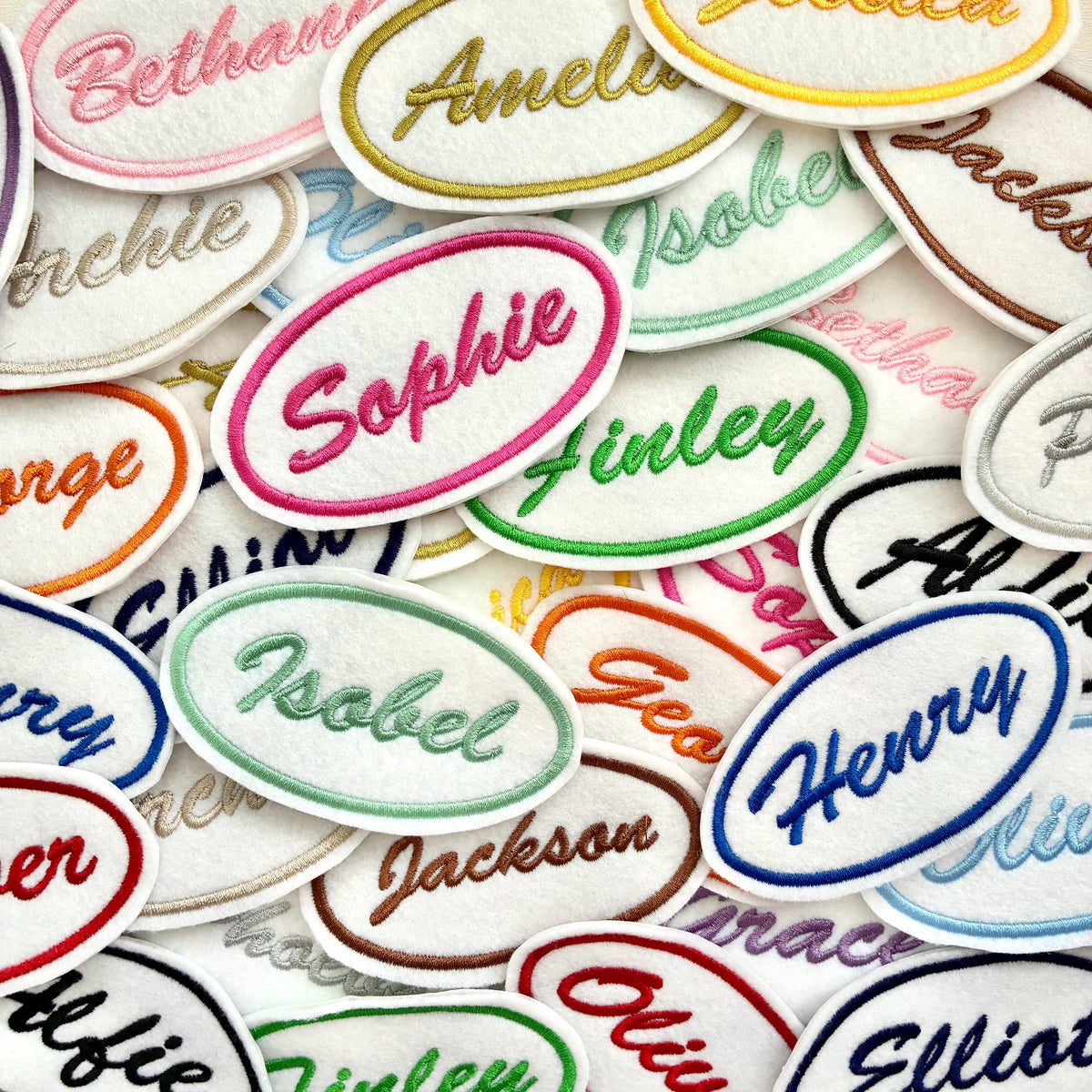 Personalised Embroidered Name Patch Iron On & Sew On Custom Text Badge (P5)