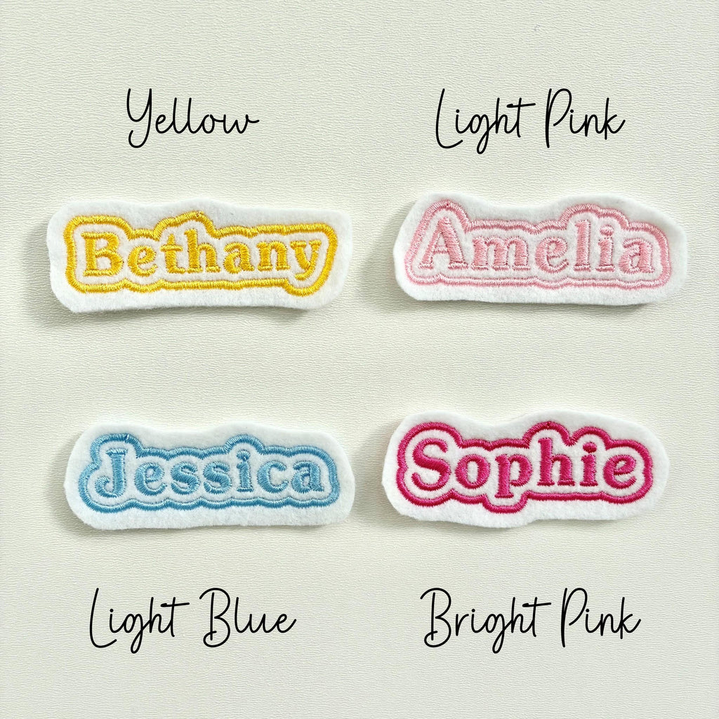 Personalised Embroidered Name Patch Iron On & Sew On Custom Text Badge (P1)