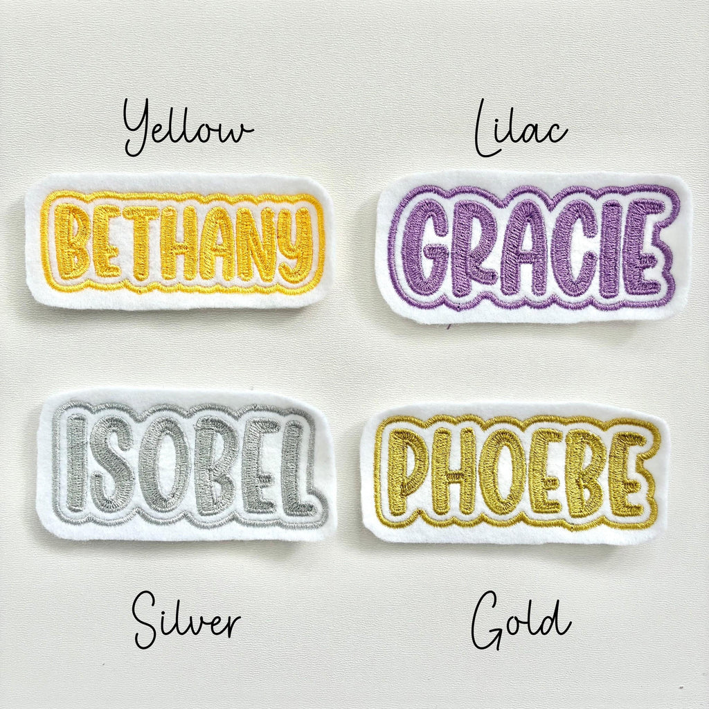 Personalised Embroidered Name Patch Iron On & Sew On Custom Text Badge (P3)