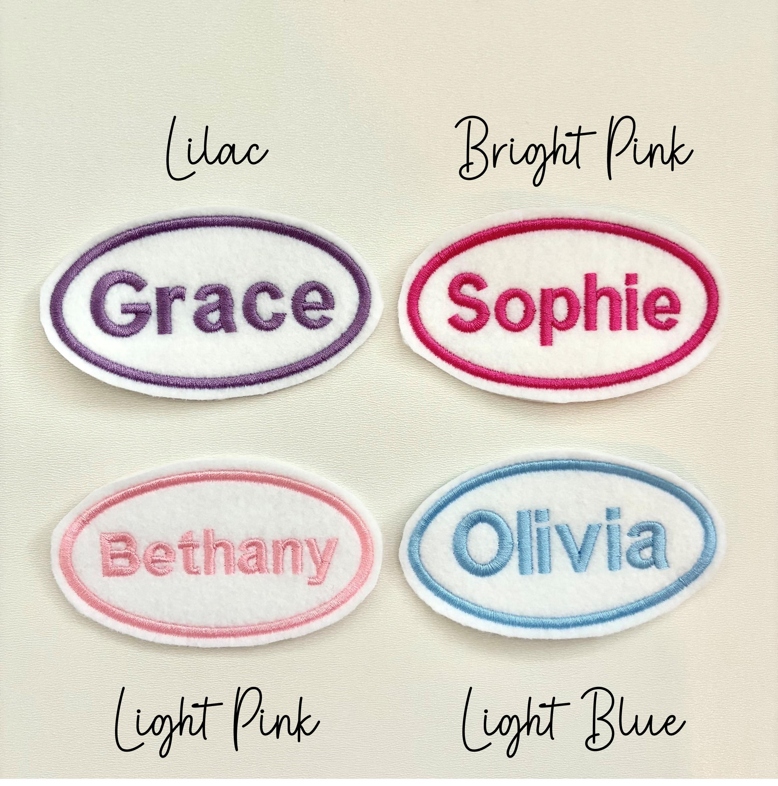 Personalised Embroidered Name Patch Iron On & Sew On Custom Text Badge (P4)