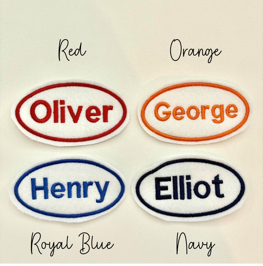 Personalised Embroidered Name Patch Iron On & Sew On Custom Text Badge (P4)