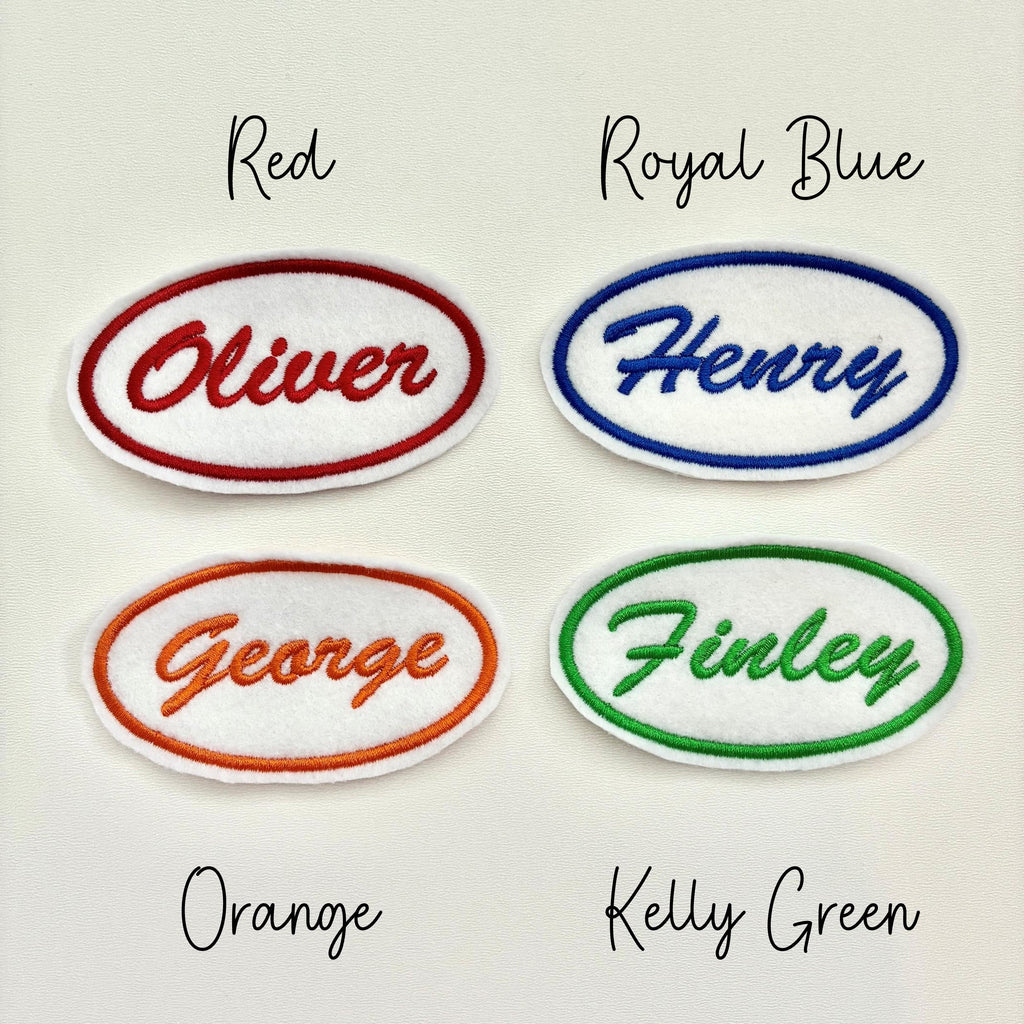 Personalised Embroidered Name Patch Iron On & Sew On Custom Text Badge (P5)