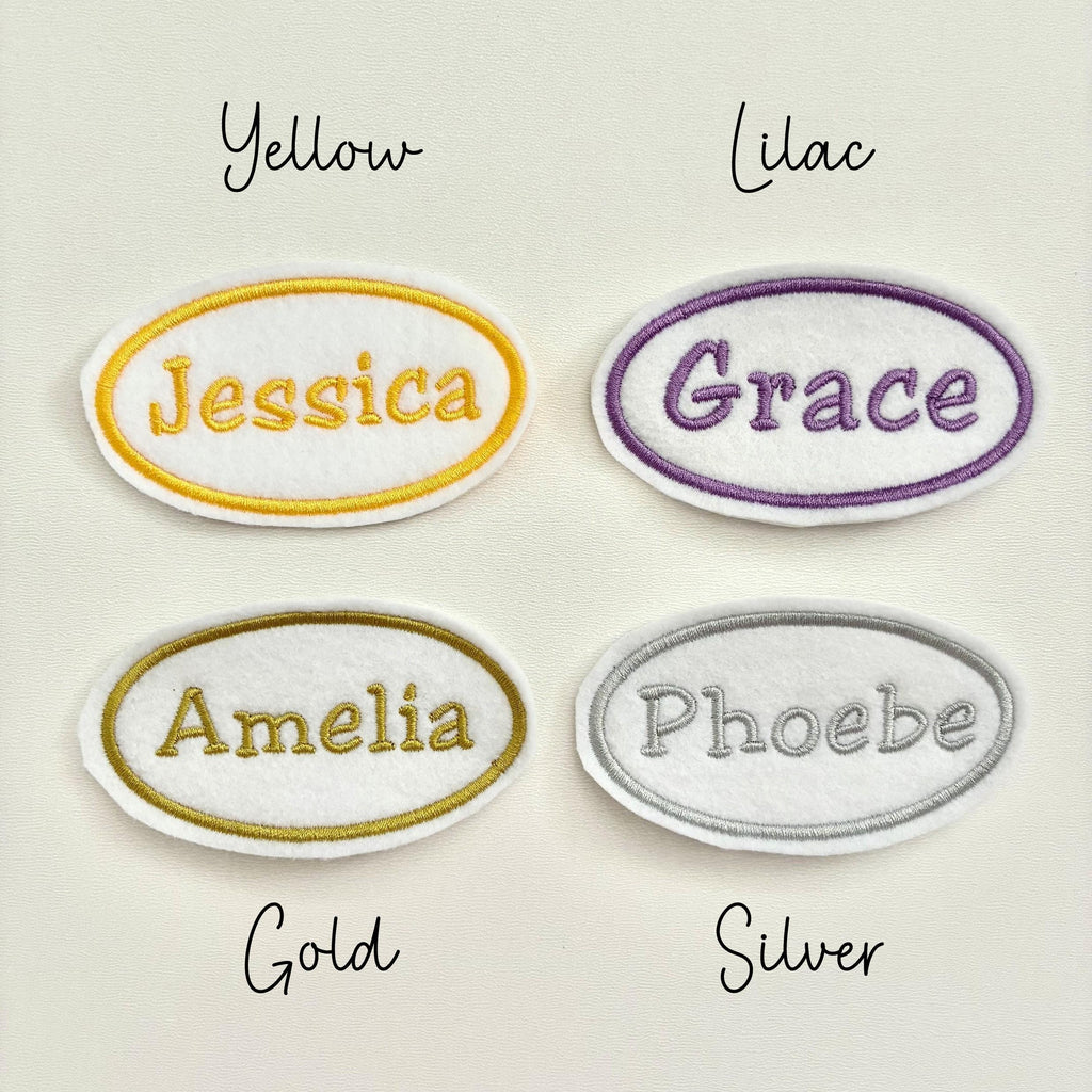 Personalised Embroidered Name Patch Iron On & Sew On Custom Text Badge (P6)