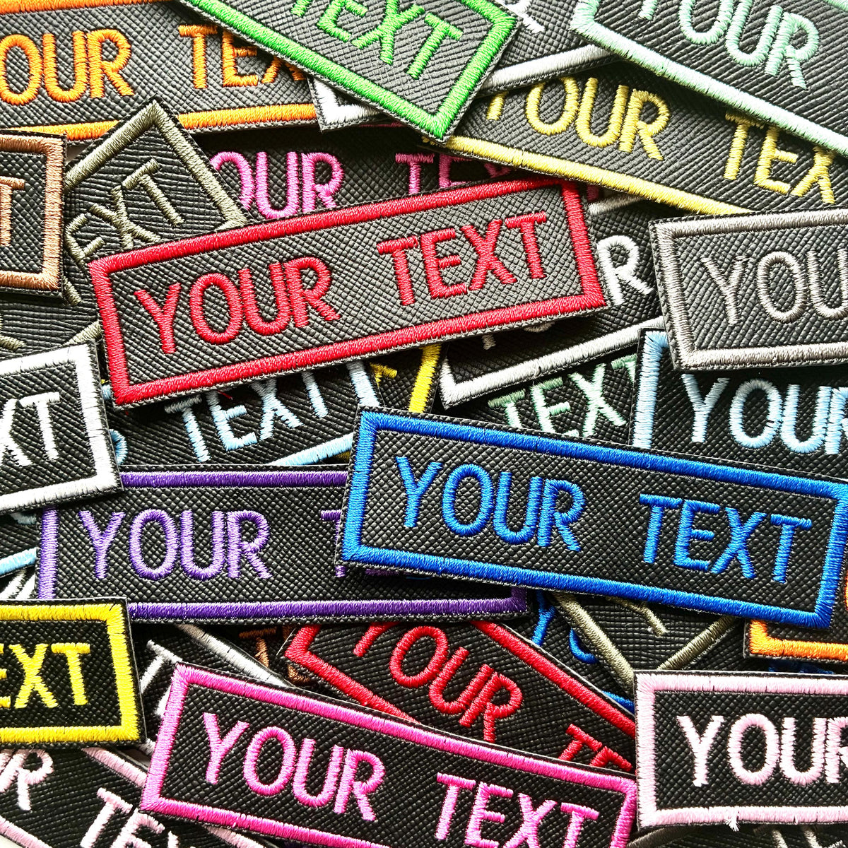 Personalised Embroidered Text Patch Iron On & Sew On Custom Morale Badge (P8)
