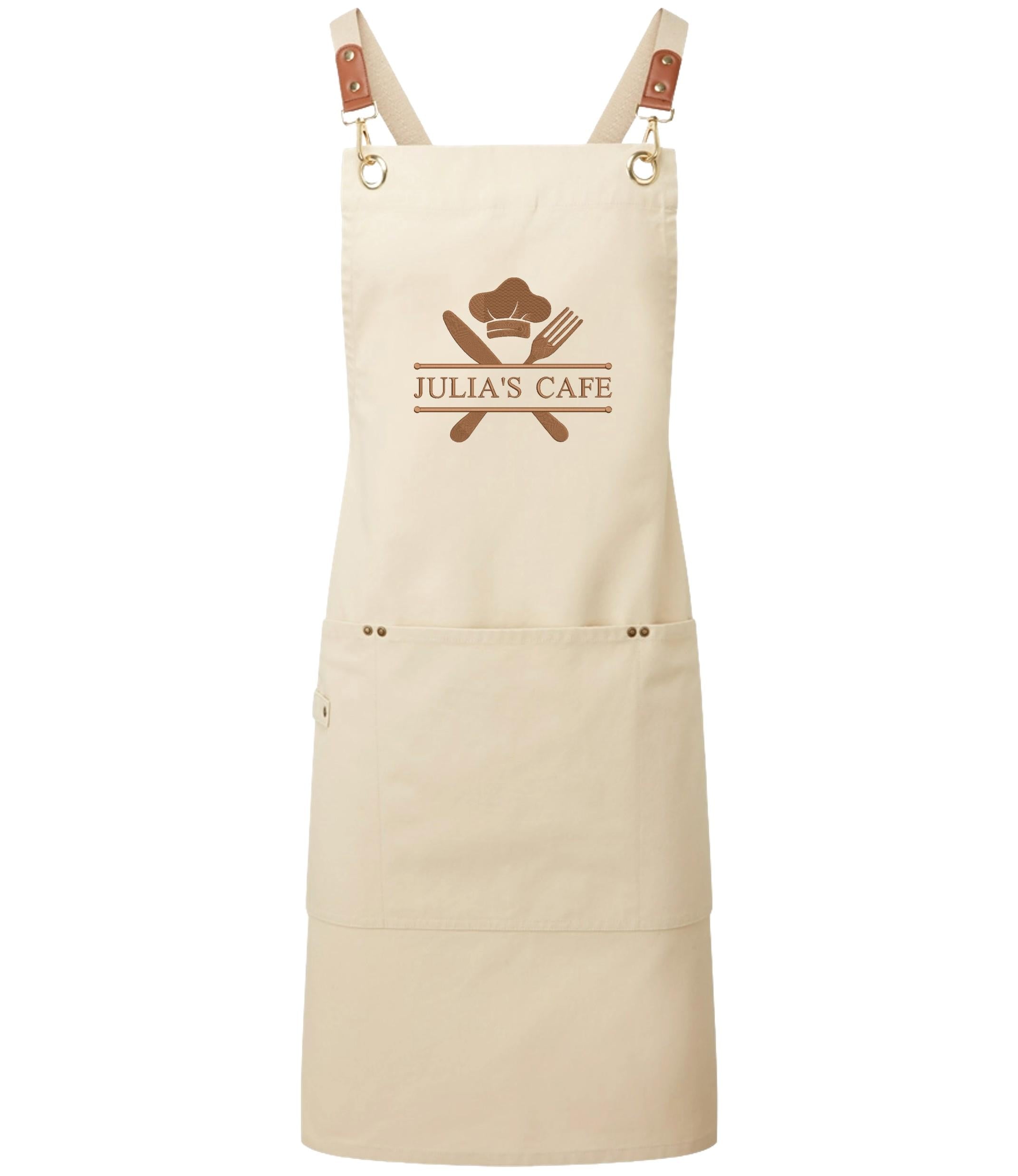 Embroidered Personalised Name Chef Apron Custom Text Kitchen Baking BBQ Gift