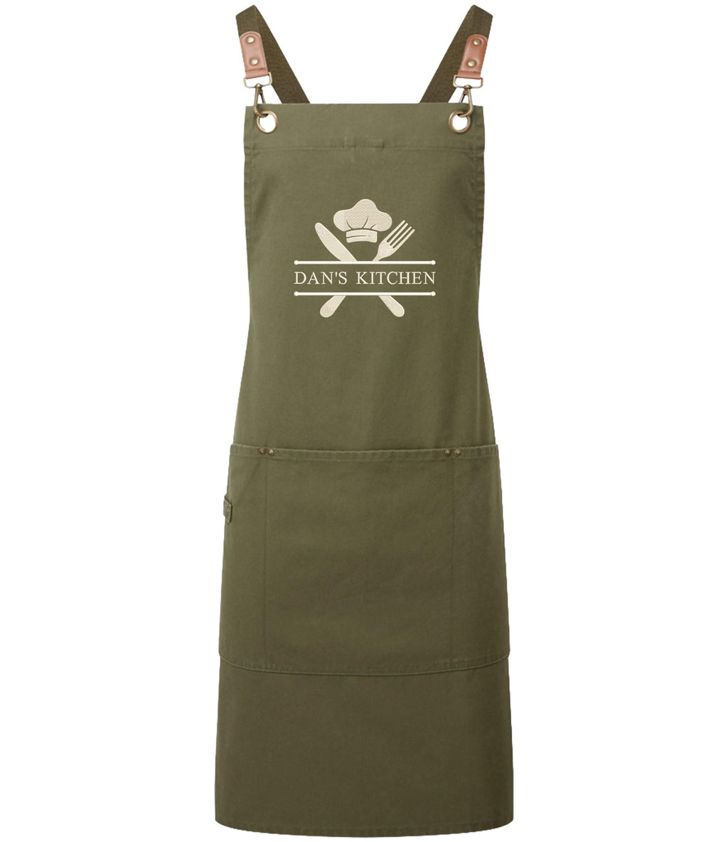 Embroidered Personalised Name Chef Apron Custom Text Kitchen Baking BBQ Gift