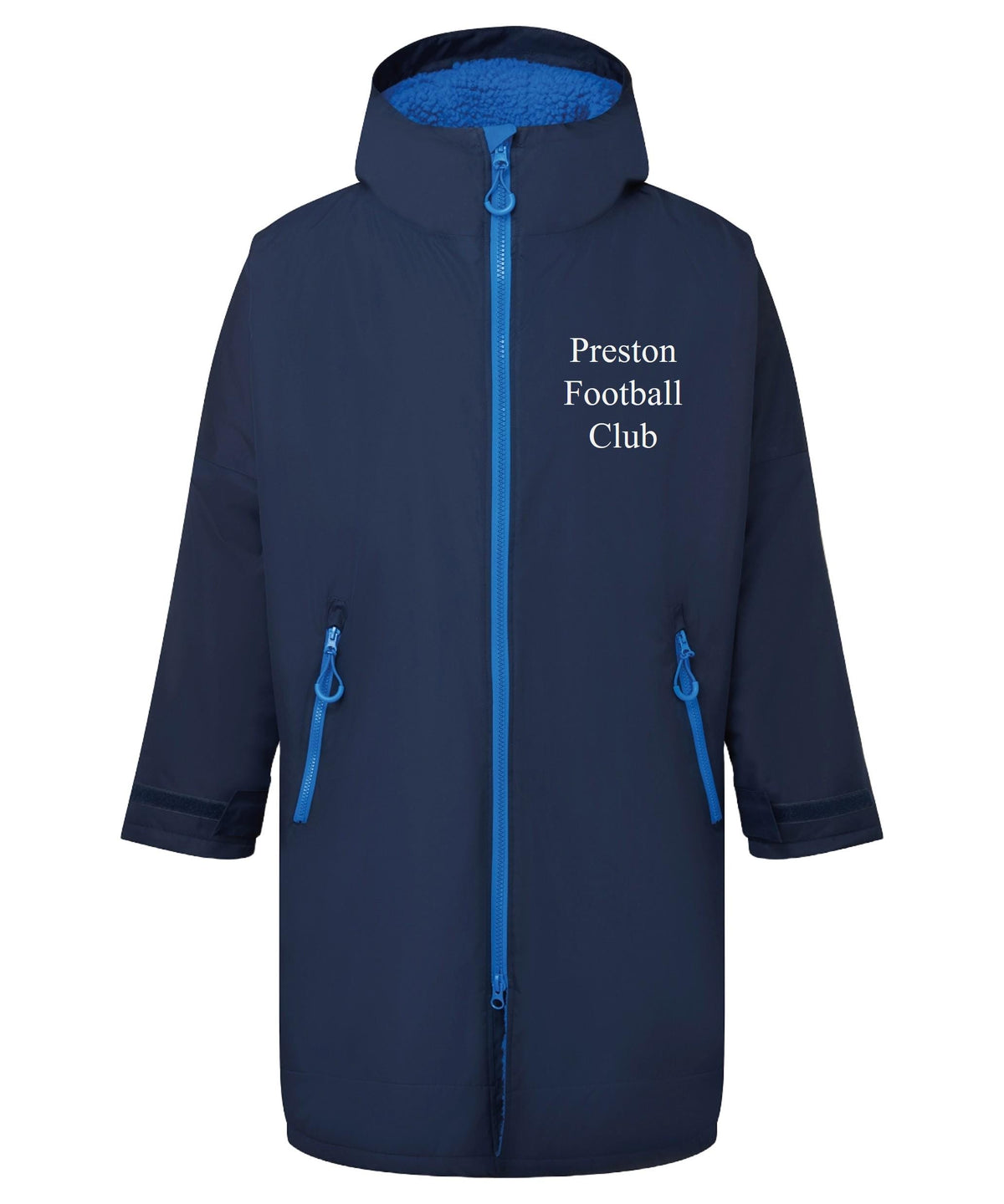 Personalised Sherpa Fleece Waterproof Dry Changing Robe (Kids & Adults Sizes) Custom Football Club Team Initials