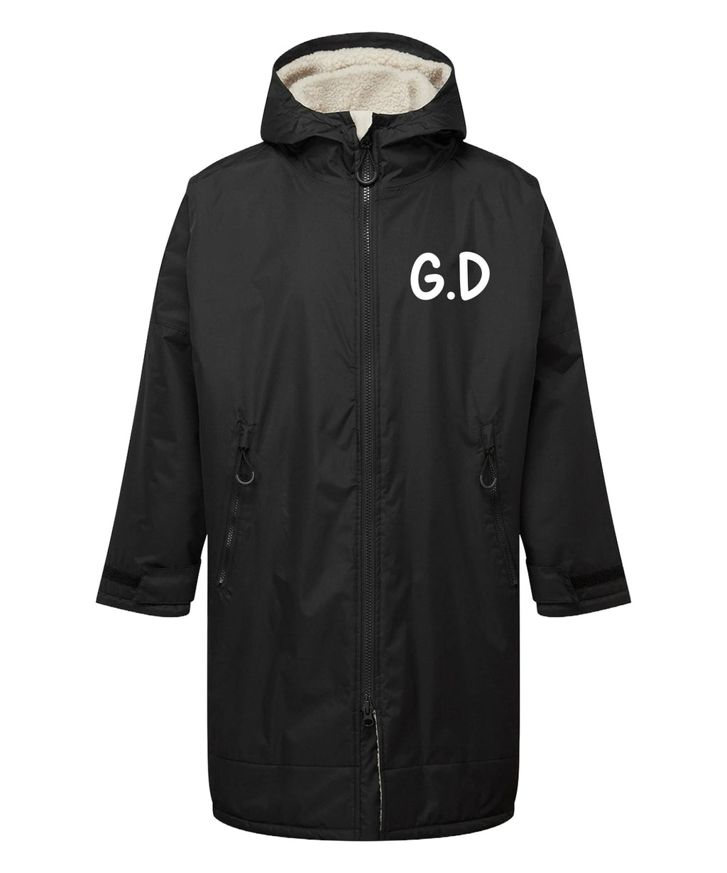 Personalised Sherpa Fleece Waterproof Dry Changing Robe (Kids & Adults Sizes) Custom Football Club Team Initials