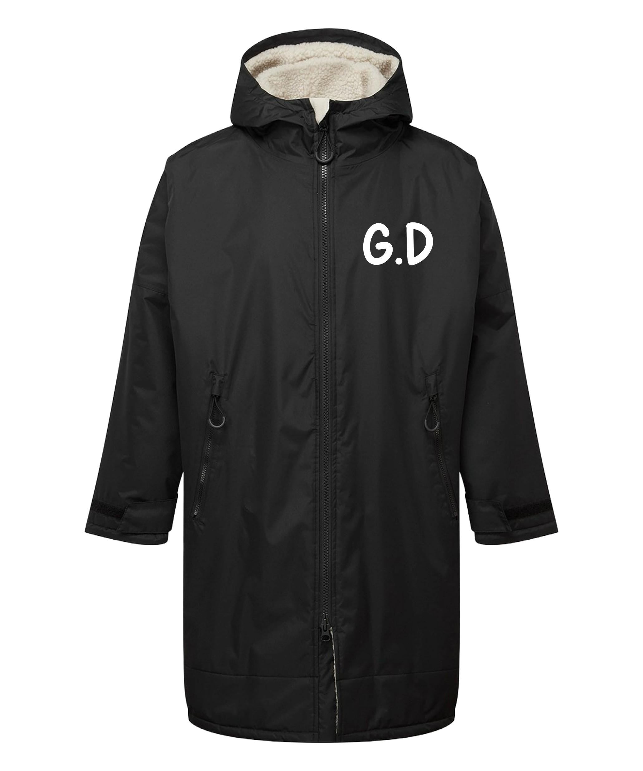 Personalised Sherpa Fleece Waterproof Dry Changing Robe (Kids & Adults Sizes) Custom Football Club Team Initials