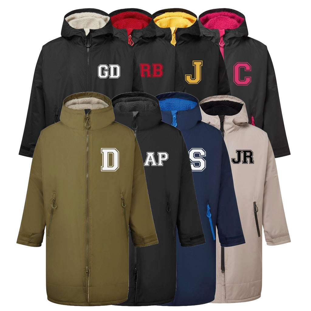 Personalised Sherpa Fleece Waterproof Dry Changing Robe (Kids & Adults Sizes) Custom Football Club Team Initials