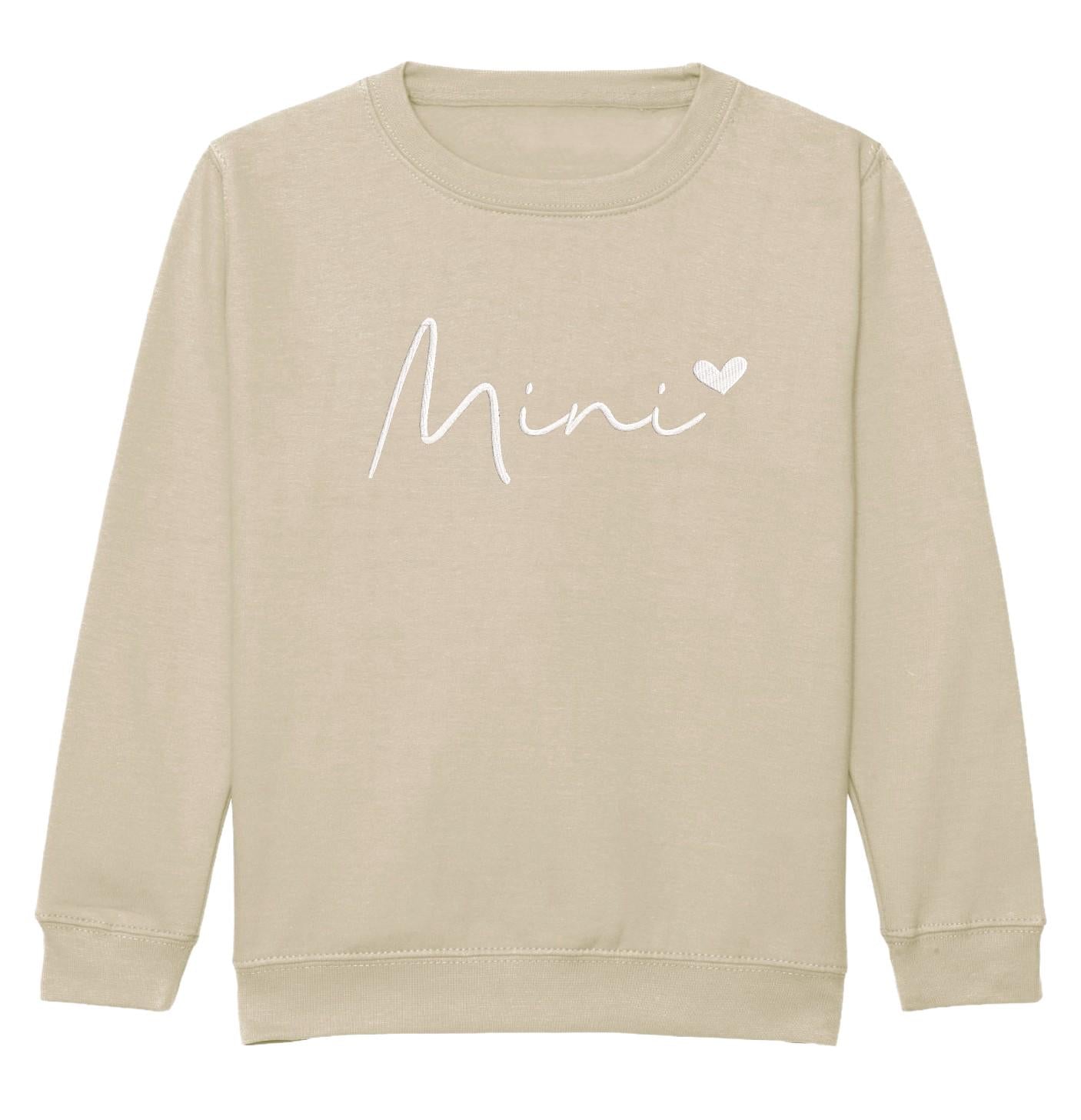 Embroidered Mama & Mini Sweatshirts Sand Matching Mummy Daughter Twinning Outfits