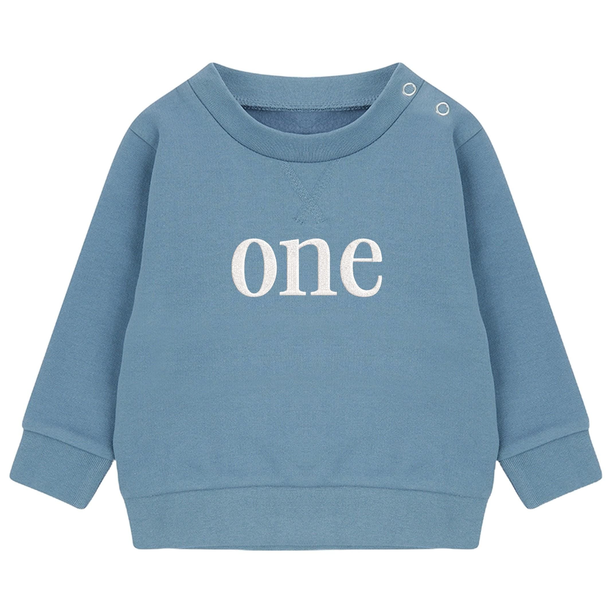 Embroidered One 1st Birthday Boys & Girls Sustainable Sweatshirts Baby Toddler Gift