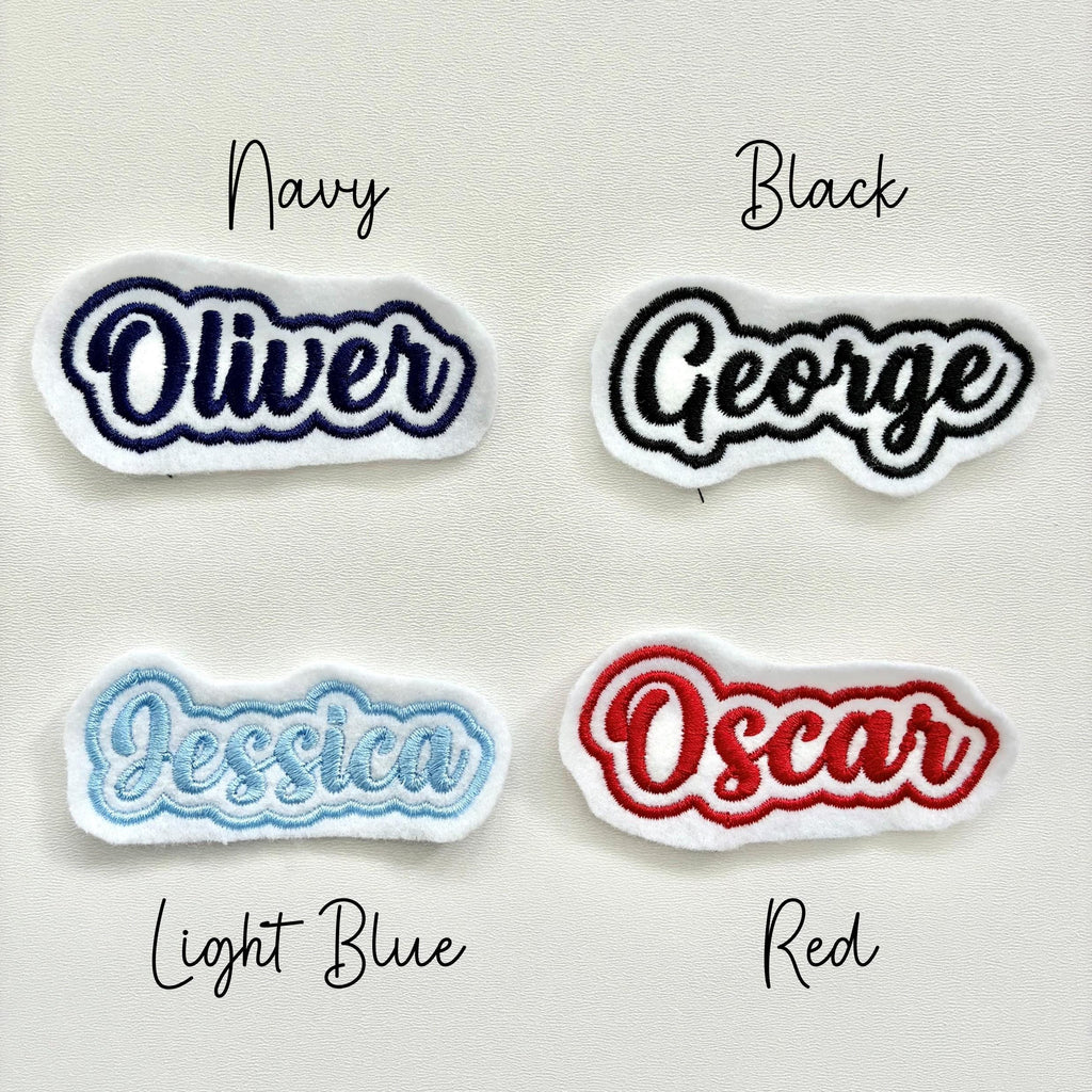 Personalised Embroidered Name Patch Iron On & Sew On Custom Text Badge (P2)