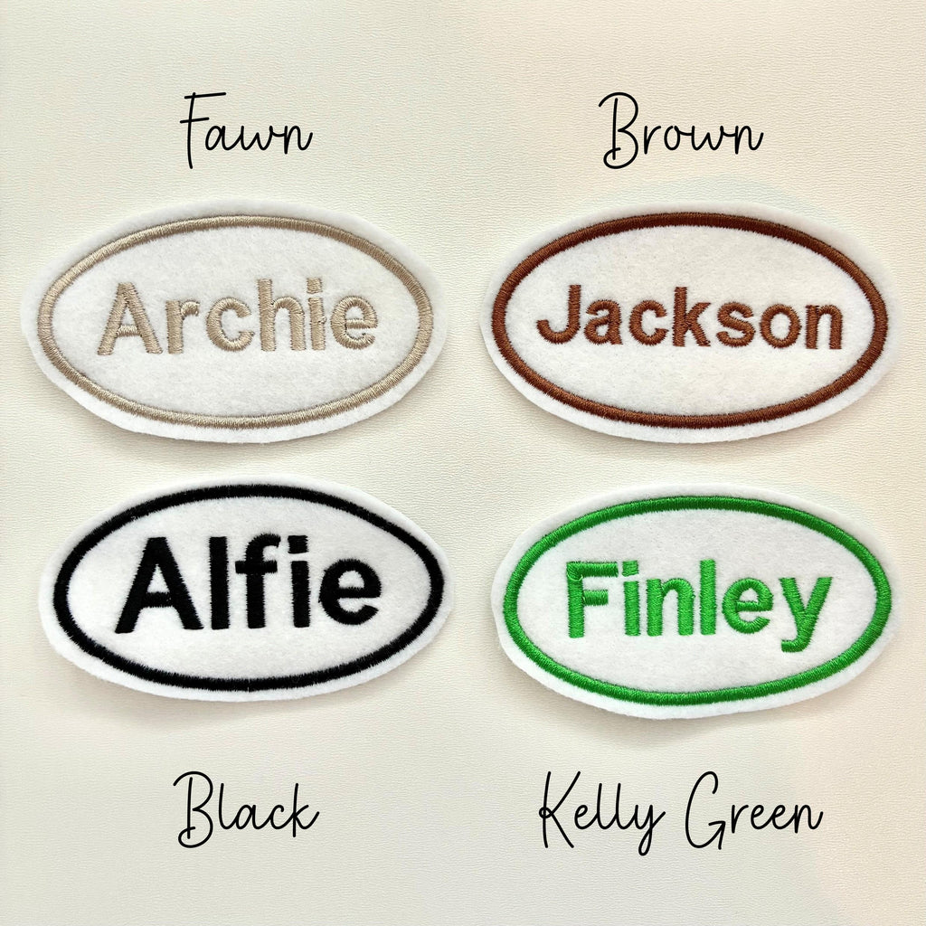 Personalised Embroidered Name Patch Iron On & Sew On Custom Text Badge (P4)