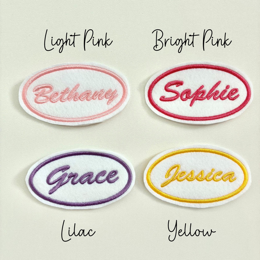 Personalised Embroidered Name Patch Iron On & Sew On Custom Text Badge (P5)