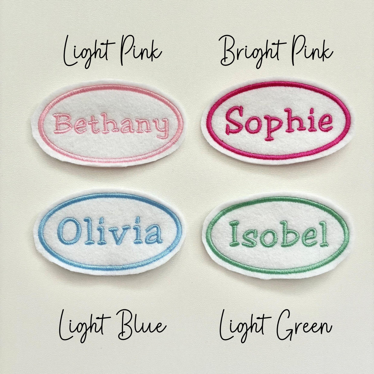 Personalised Embroidered Name Patch Iron On & Sew On Custom Text Badge (P6)