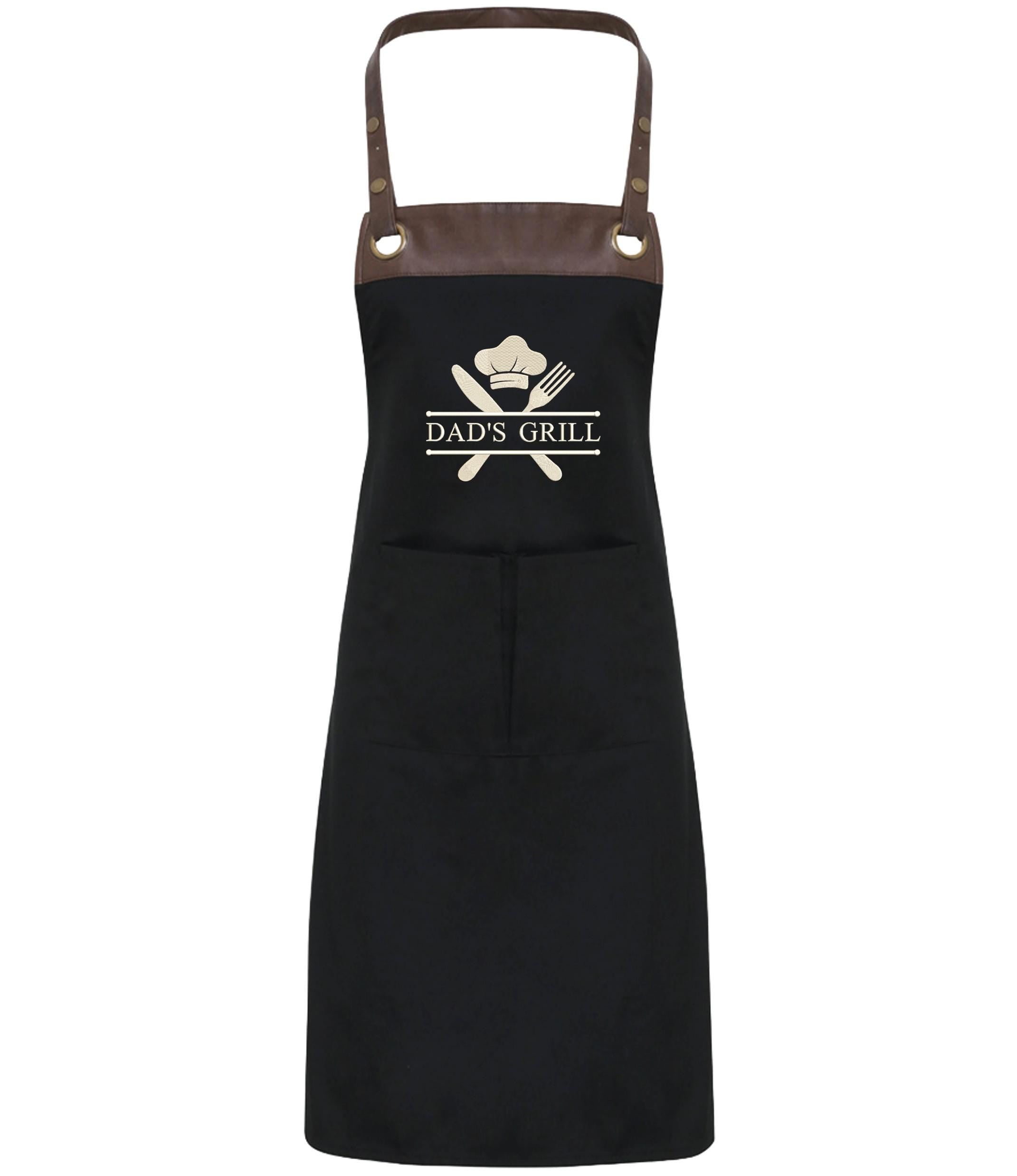 Embroidered Personalised Name Chef Apron Custom Text Kitchen Baking BBQ Gift