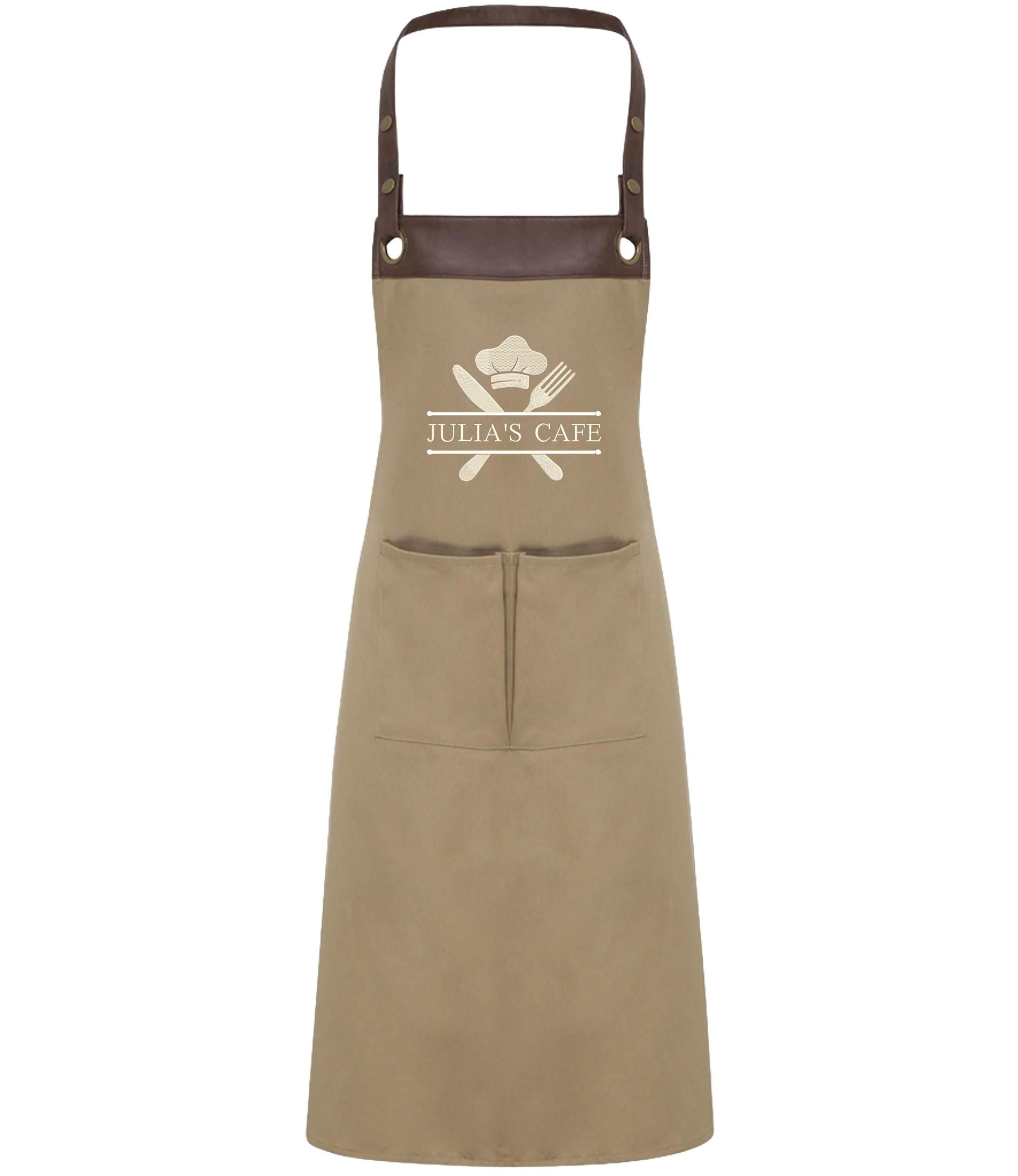 Embroidered Personalised Name Chef Apron Custom Text Kitchen Baking BBQ Gift