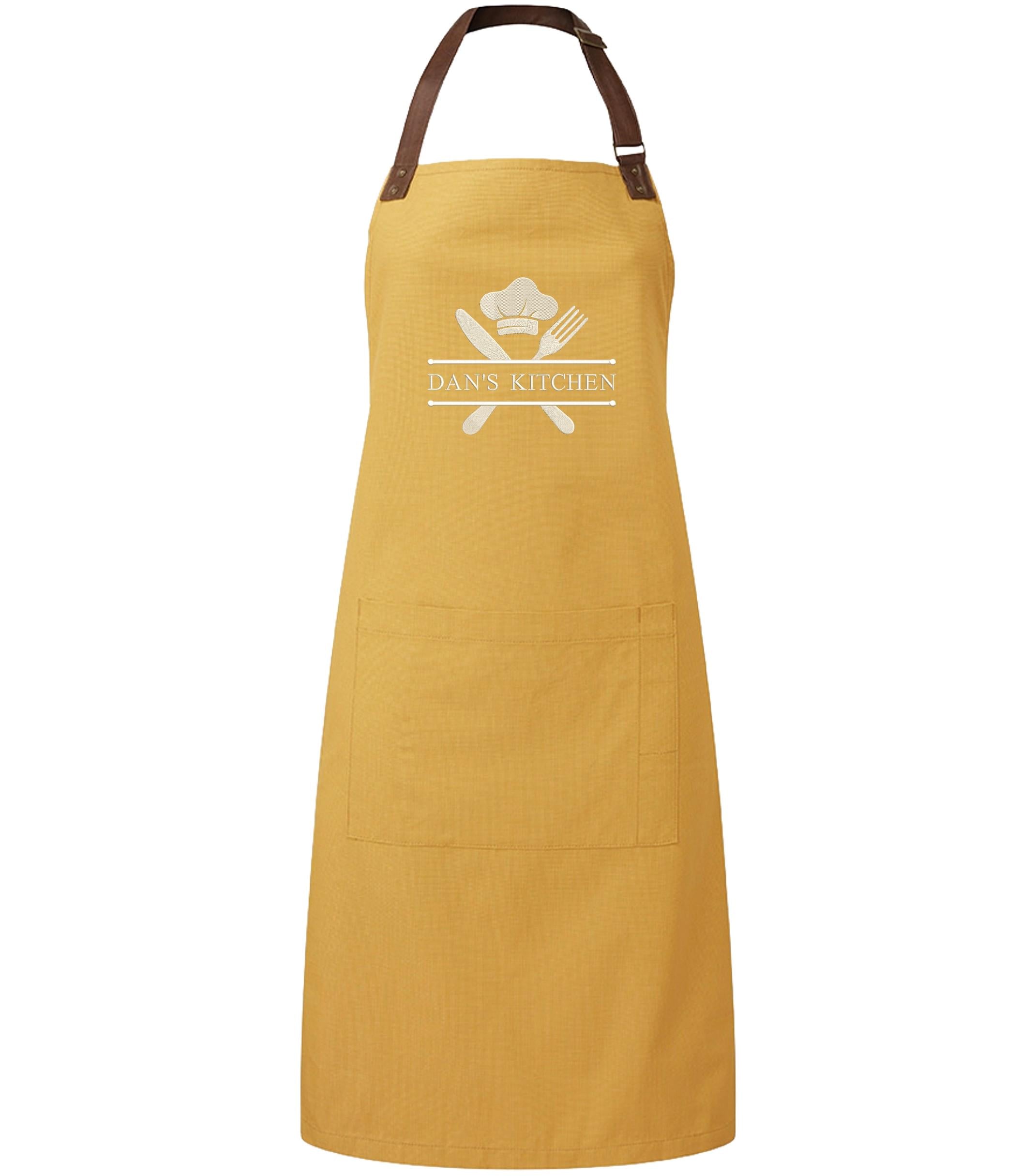 Embroidered Personalised Name Chef Apron Custom Text Kitchen Baking BBQ Gift