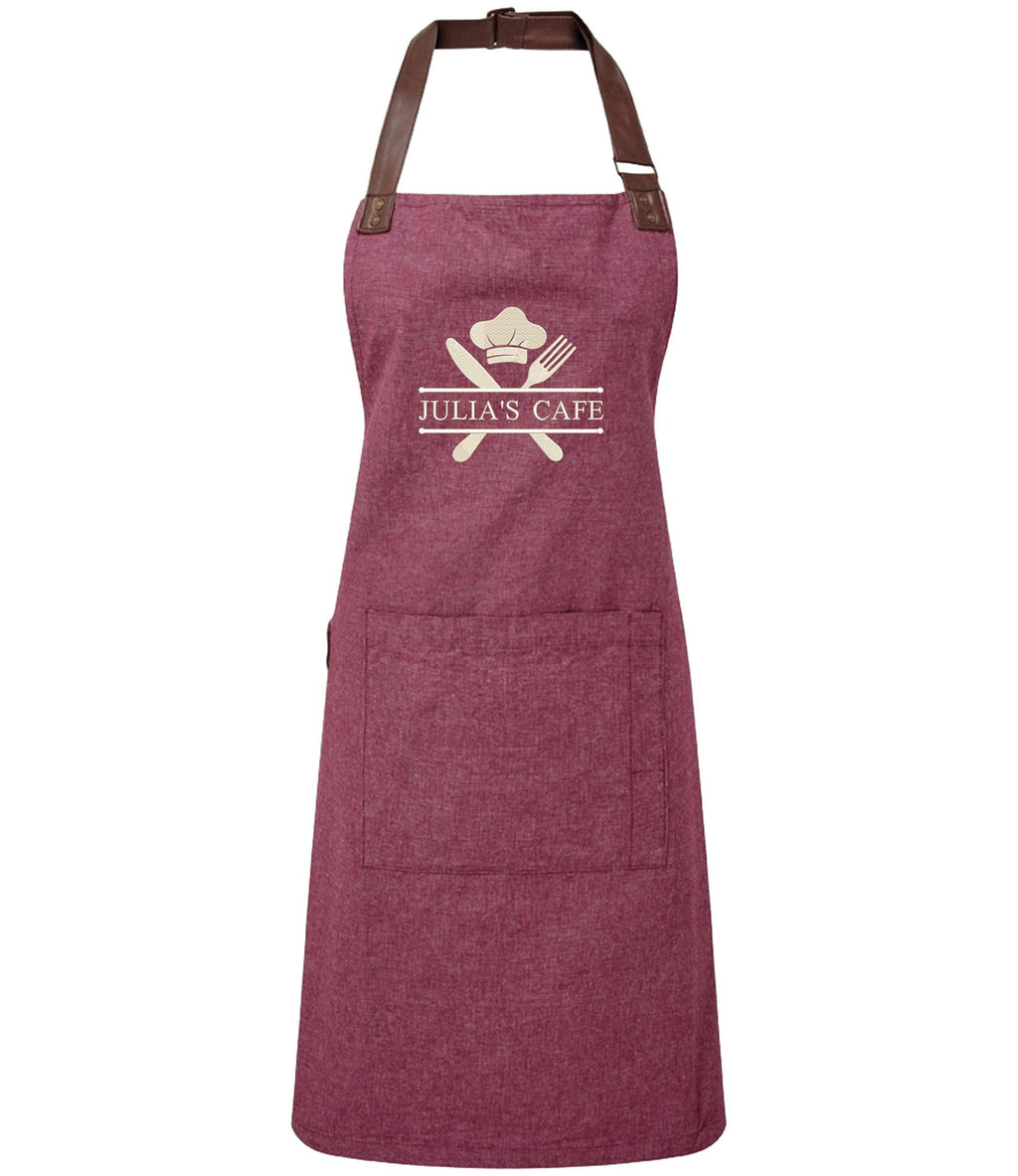 Embroidered Personalised Name Chef Apron Custom Text Kitchen Baking BBQ Gift