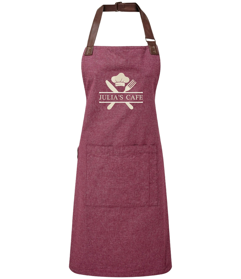 Embroidered Personalised Name Chef Apron Custom Text Kitchen Baking BBQ Gift