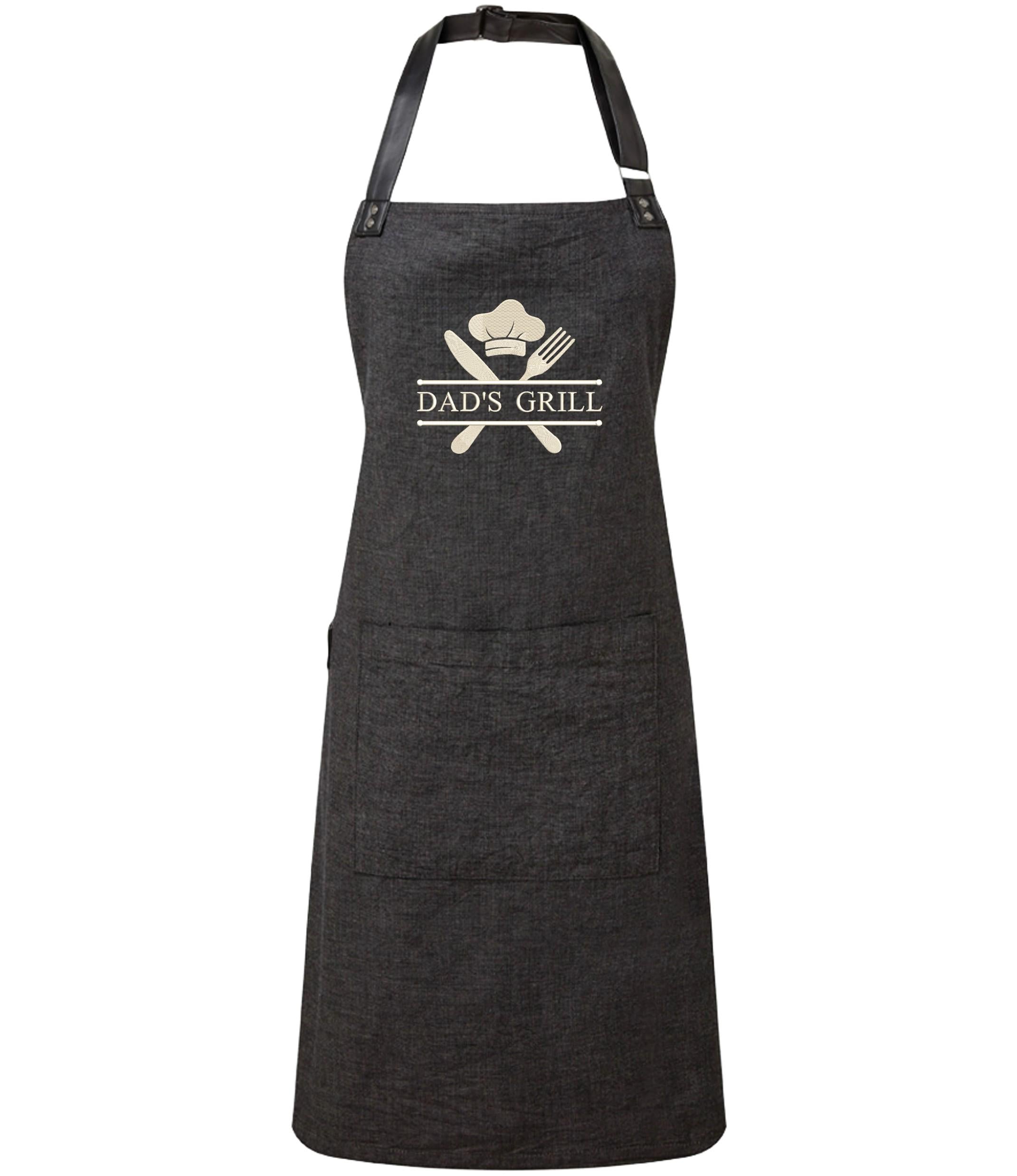 Embroidered Personalised Name Chef Apron Custom Text Kitchen Baking BBQ Gift
