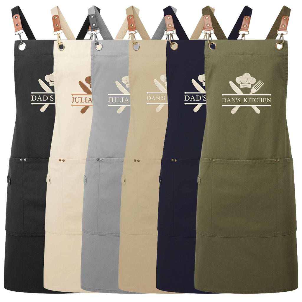Embroidered Personalised Name Chef Apron Custom Text Kitchen Baking BBQ Gift
