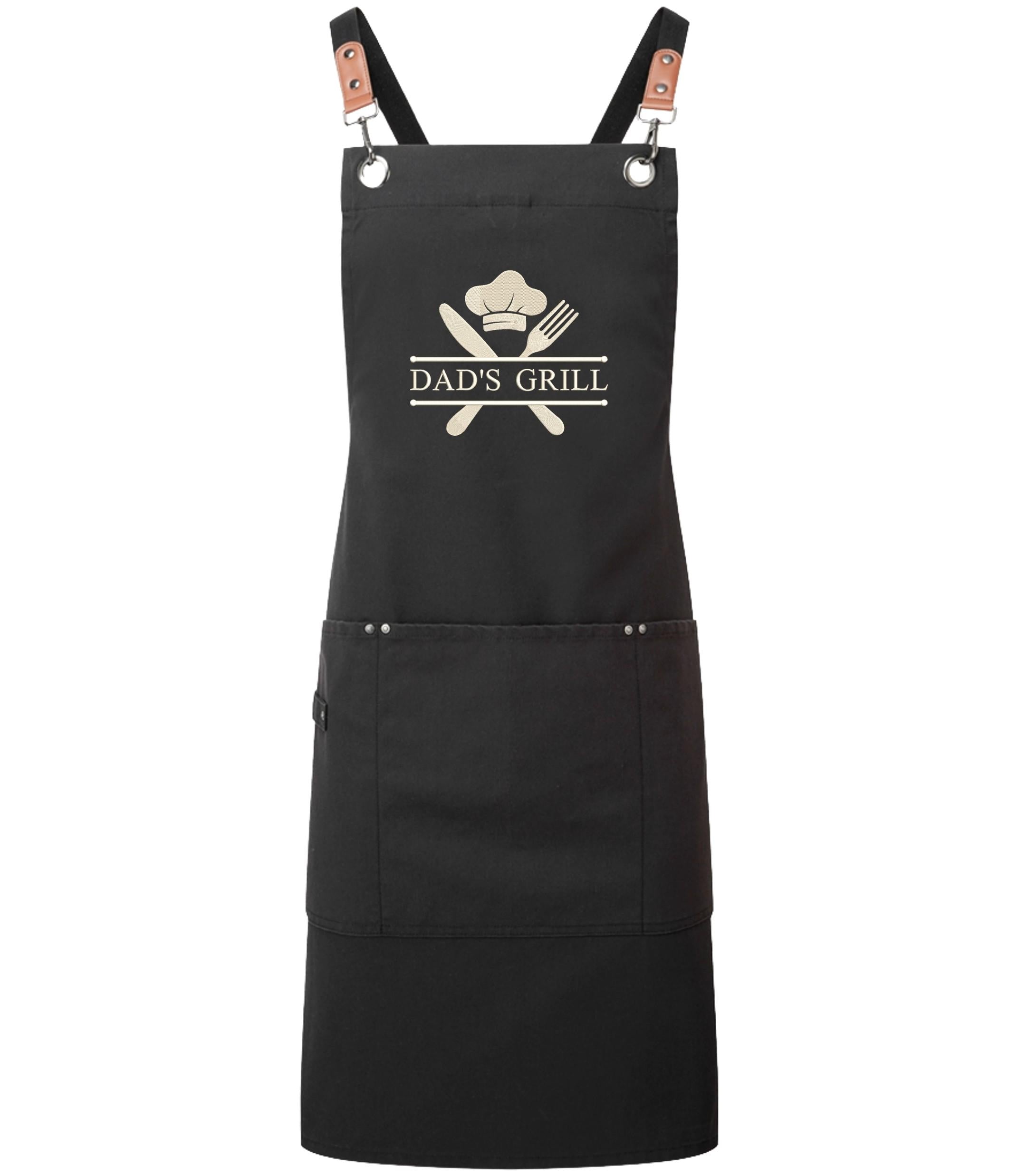 Embroidered Personalised Name Chef Apron Custom Text Kitchen Baking BBQ Gift