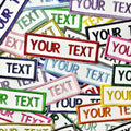 Personalised Embroidered Text Patch Iron On & Sew On Custom Name Badge (P9)