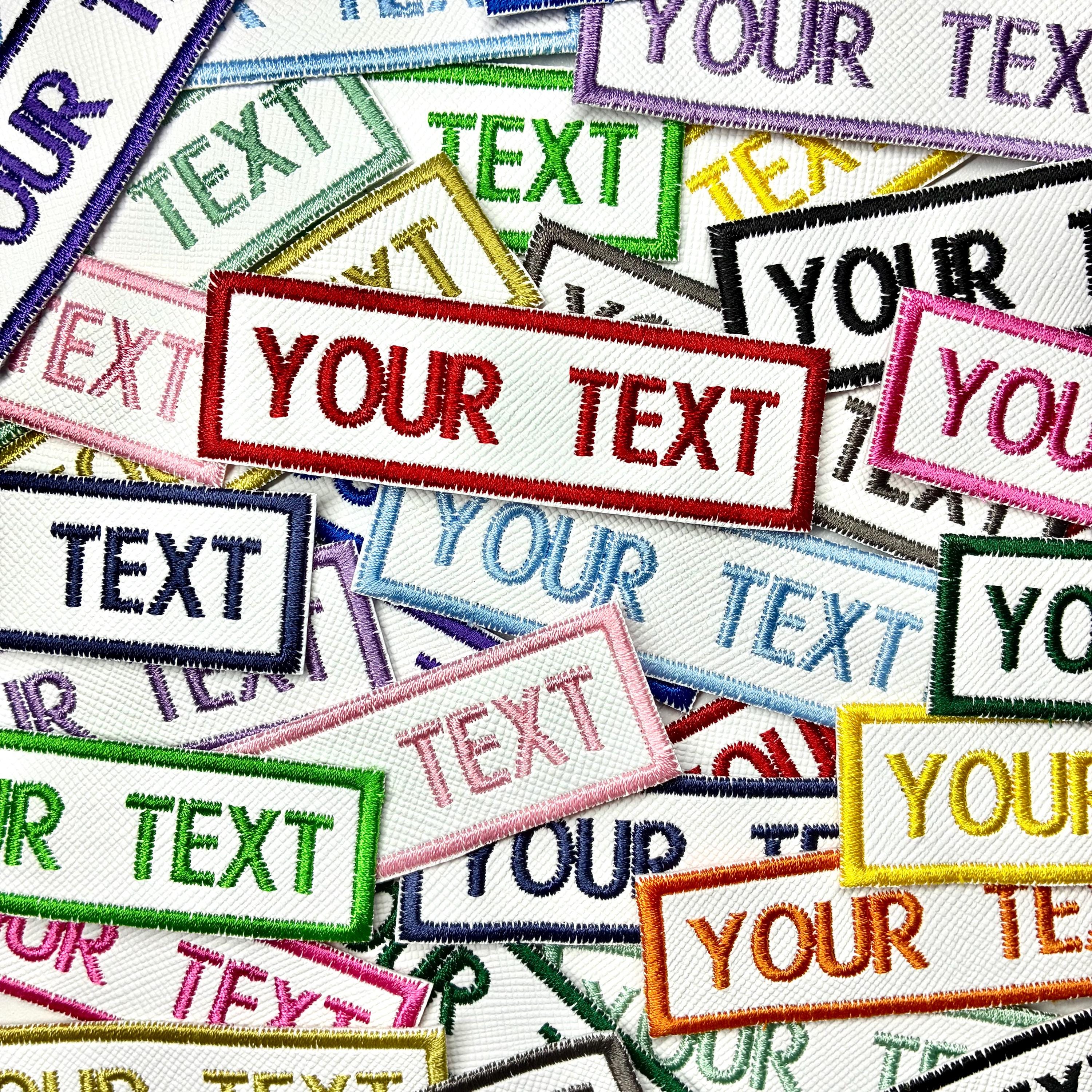 Personalised Embroidered Text Patch Iron On & Sew On Custom Name Badge (P9)