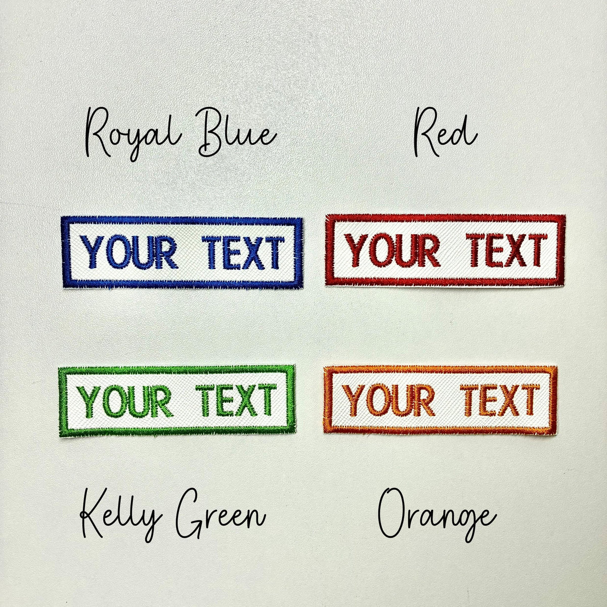 Personalised Embroidered Text Patch Iron On & Sew On Custom Name Badge (P9)