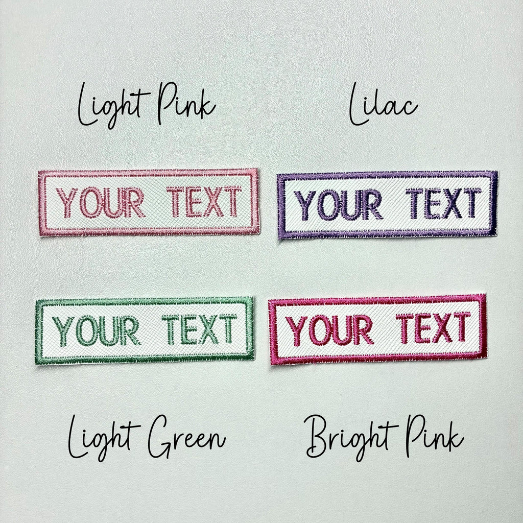 Personalised Embroidered Text Patch Iron On & Sew On Custom Name Badge (P9)