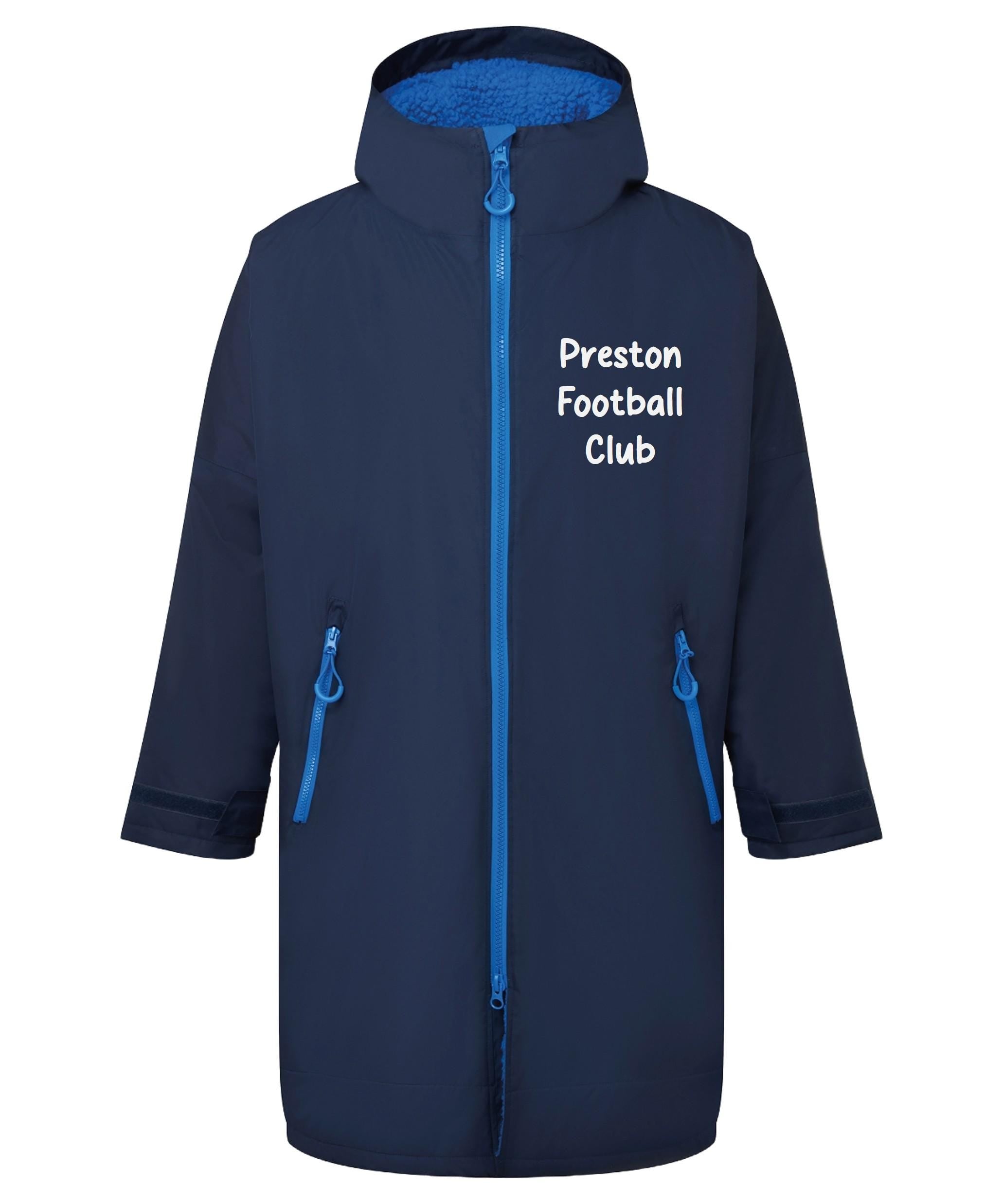 Personalised Sherpa Fleece Waterproof Dry Changing Robe (Kids & Adults Sizes) Custom Football Club Team Initials