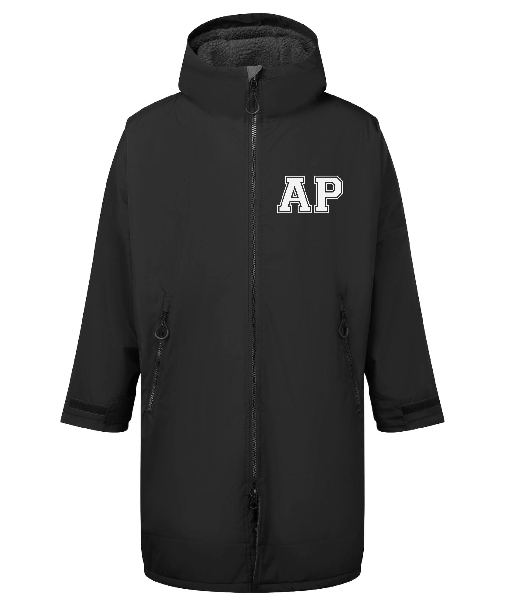 Personalised Sherpa Fleece Waterproof Dry Changing Robe (Kids & Adults Sizes) Custom Football Club Team Initials