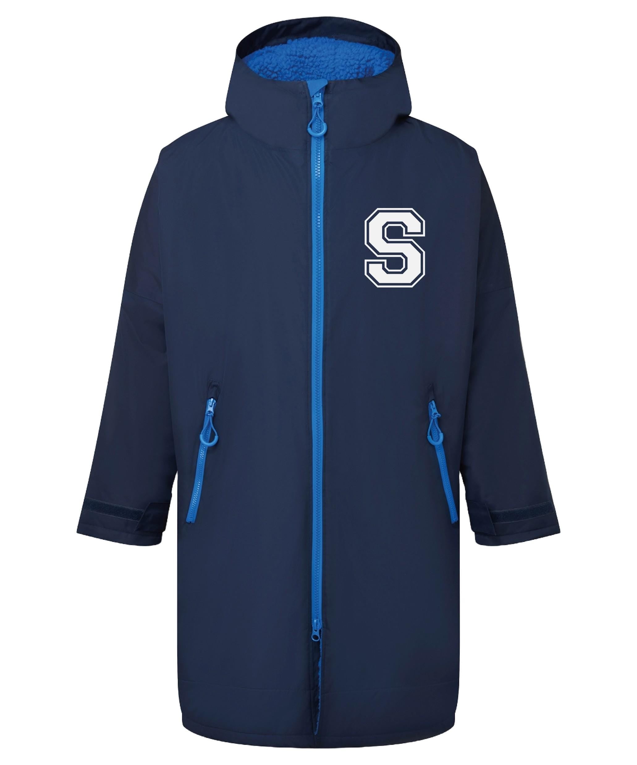 Personalised Sherpa Fleece Waterproof Dry Changing Robe (Kids & Adults Sizes) Custom Football Club Team Initials