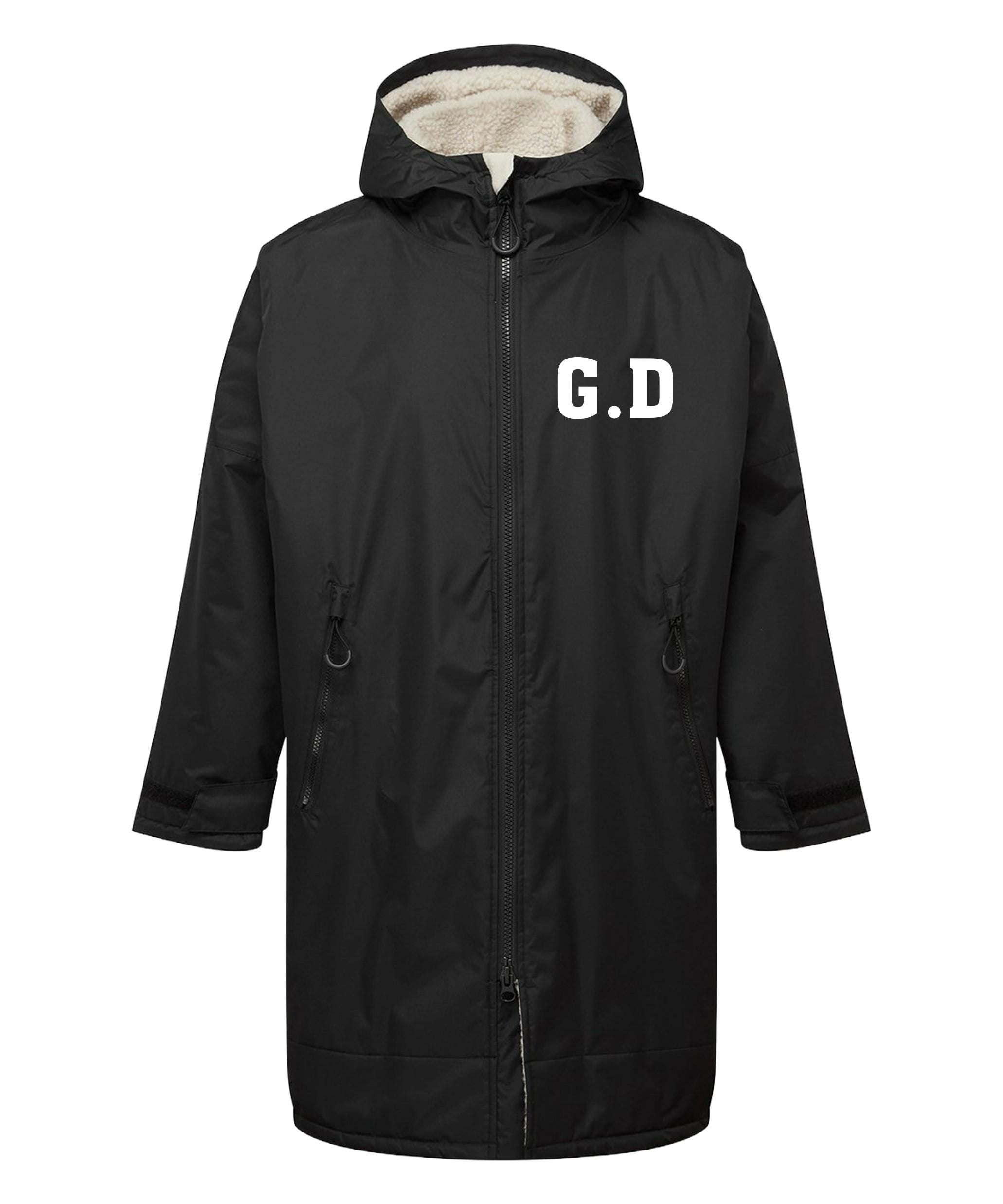 Personalised Sherpa Fleece Waterproof Dry Changing Robe (Kids & Adults Sizes) Custom Football Club Team Initials