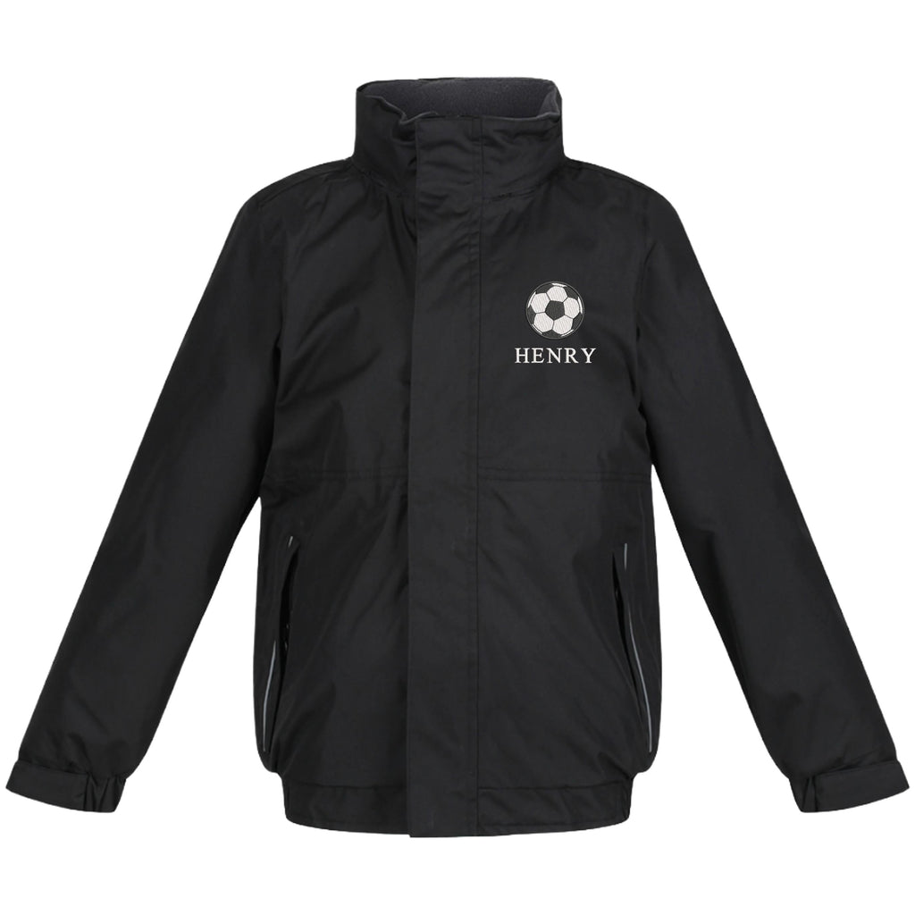 Embroidered Kids Regatta Dover Jacket Personalised Football Name Childrens Custom Text School Coat