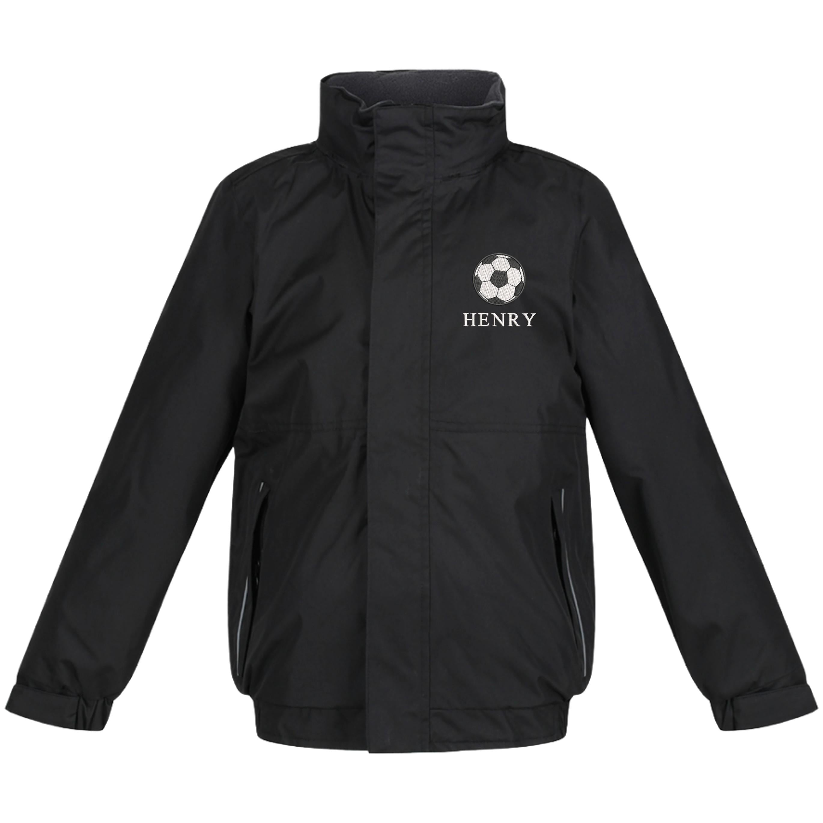 Embroidered Kids Regatta Dover Jacket Personalised Football Name Childrens Custom Text School Coat