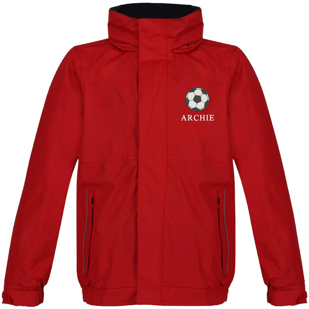 Embroidered Kids Regatta Dover Jacket Personalised Football Name Childrens Custom Text School Coat