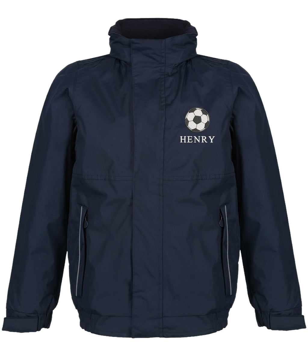 Embroidered Kids Regatta Dover Jacket Personalised Football Name Childrens Custom Text School Coat