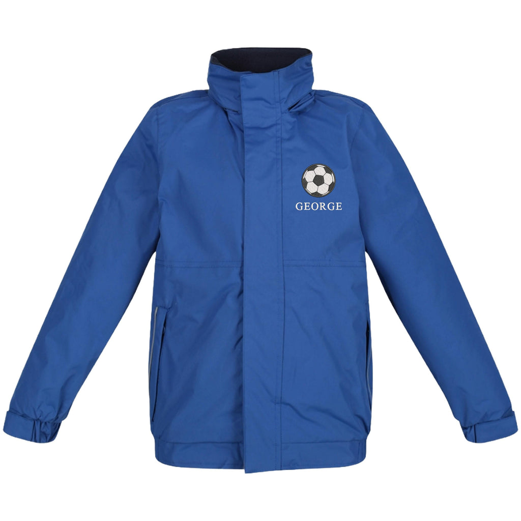 Embroidered Kids Regatta Dover Jacket Personalised Football Name Childrens Custom Text School Coat