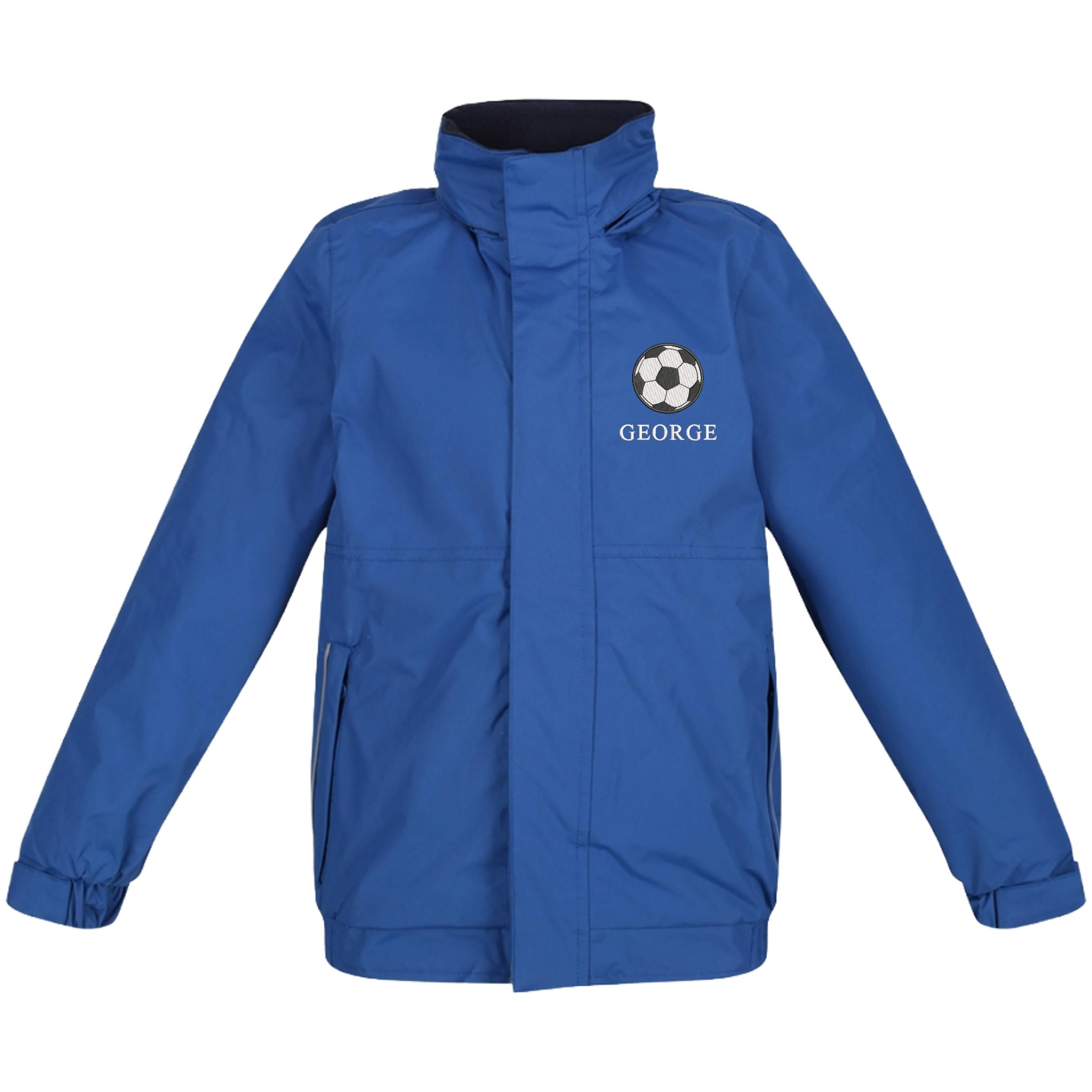 Embroidered Kids Regatta Dover Jacket Personalised Football Name Childrens Custom Text School Coat